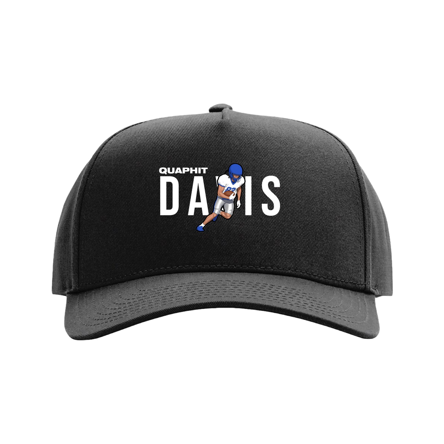 Full Fabric Five-Panel Champ Cap — Player Name in Black