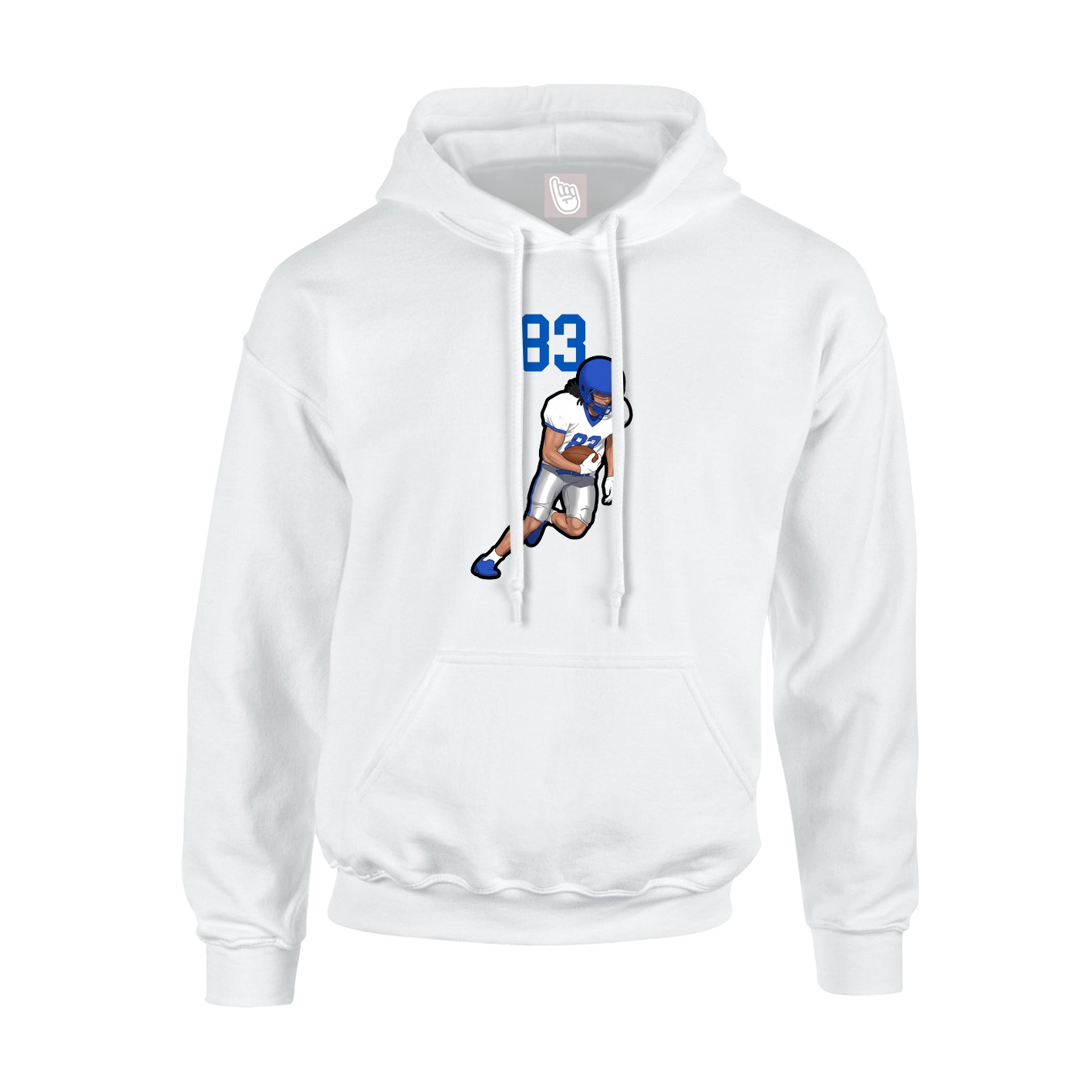 Youth Hoodie — Number Top in White