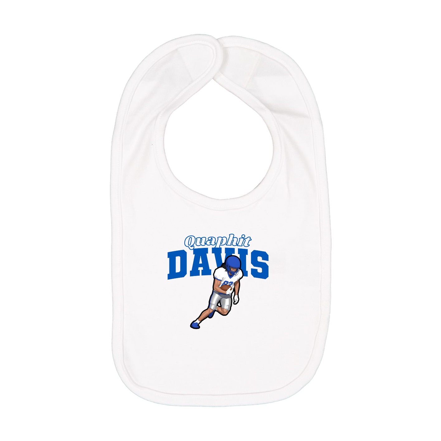 Infant Bib — Name Arch in White