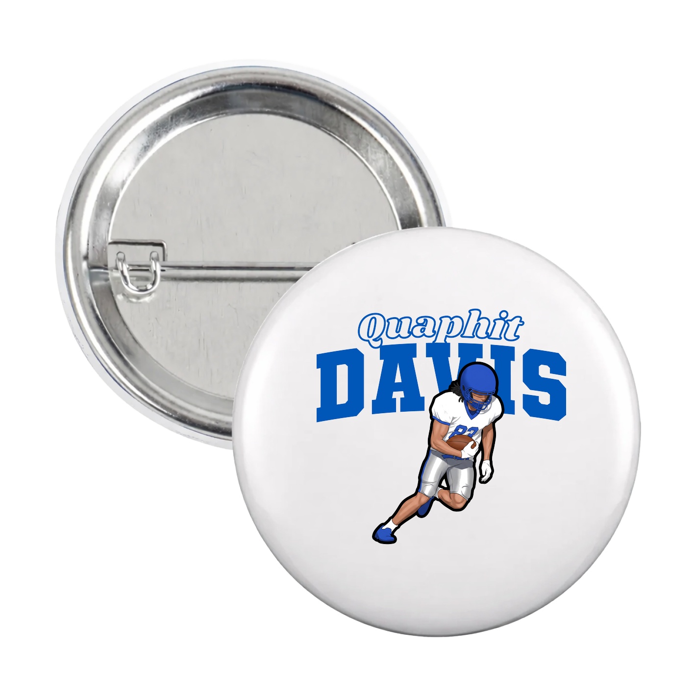 Game Day Button — Name Arch in White