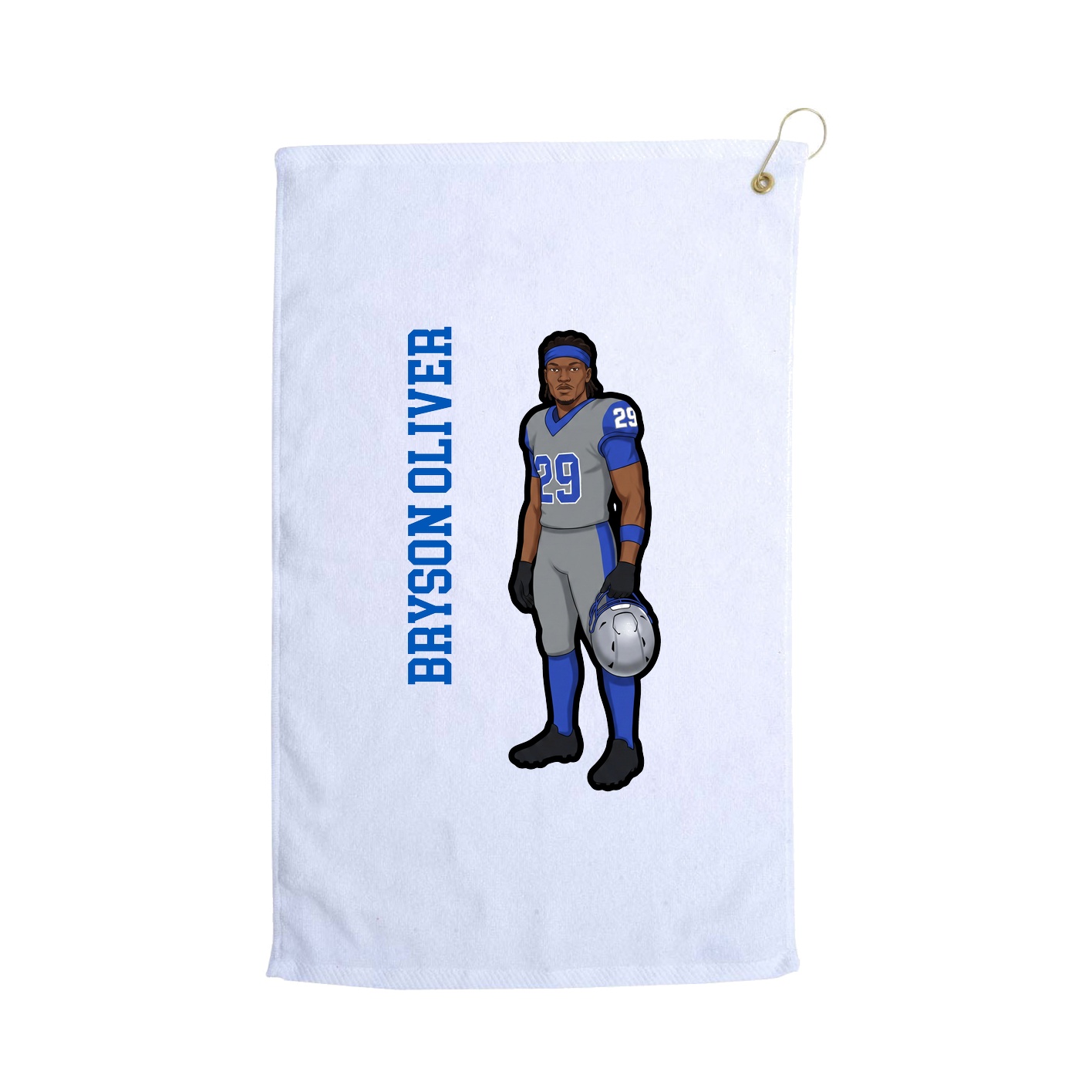 Golf Towel — Name Vertical in White