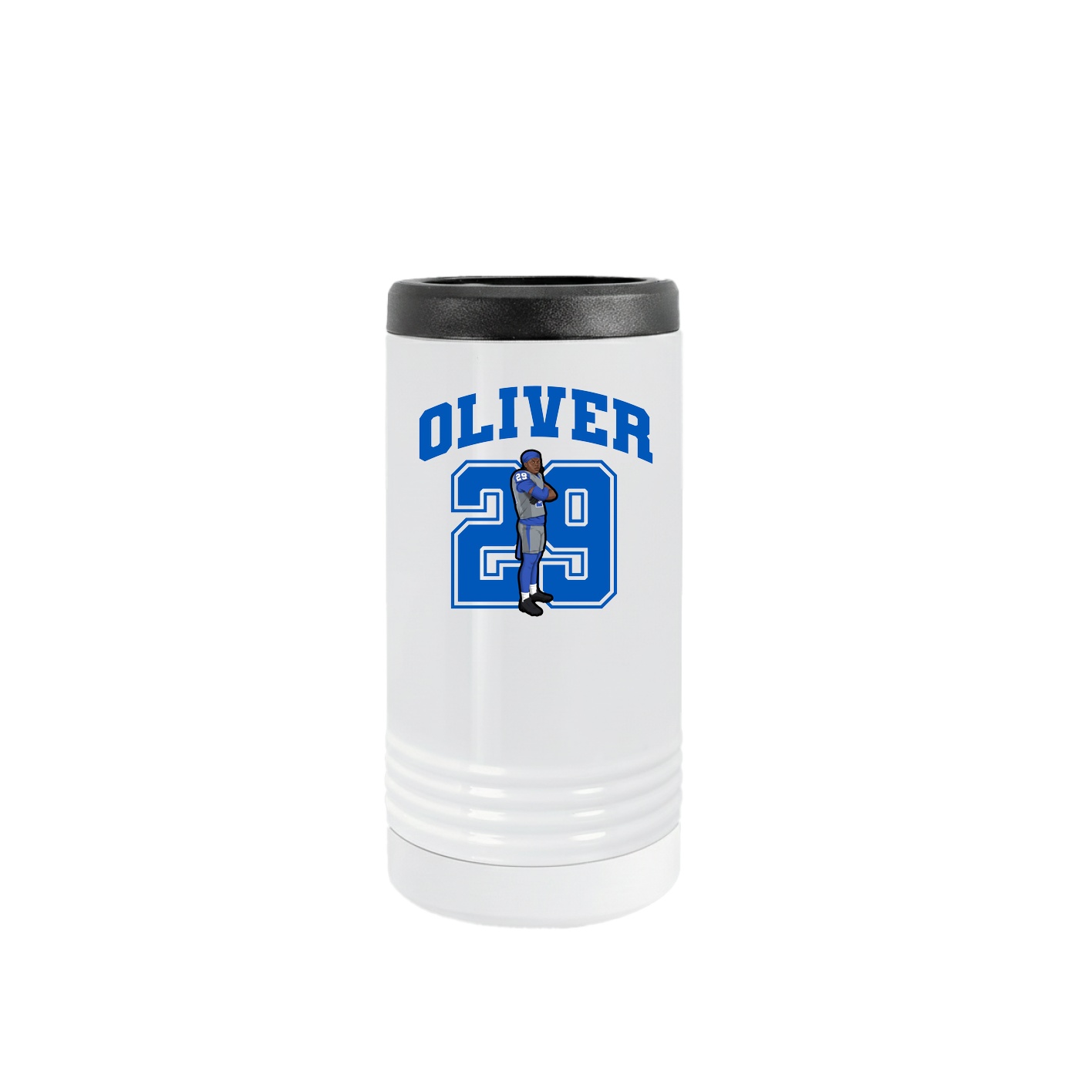 Slim Beverage Holder — Number in White