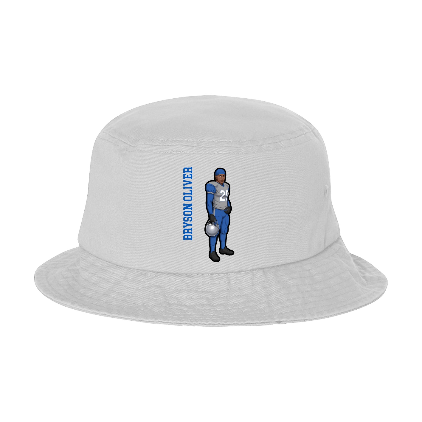 Bucket Cap — Name Vertical in White