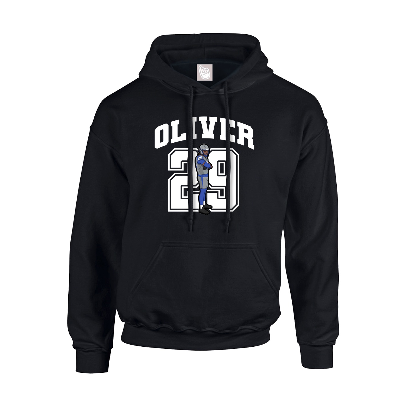 Youth Hoodie — Number in Black