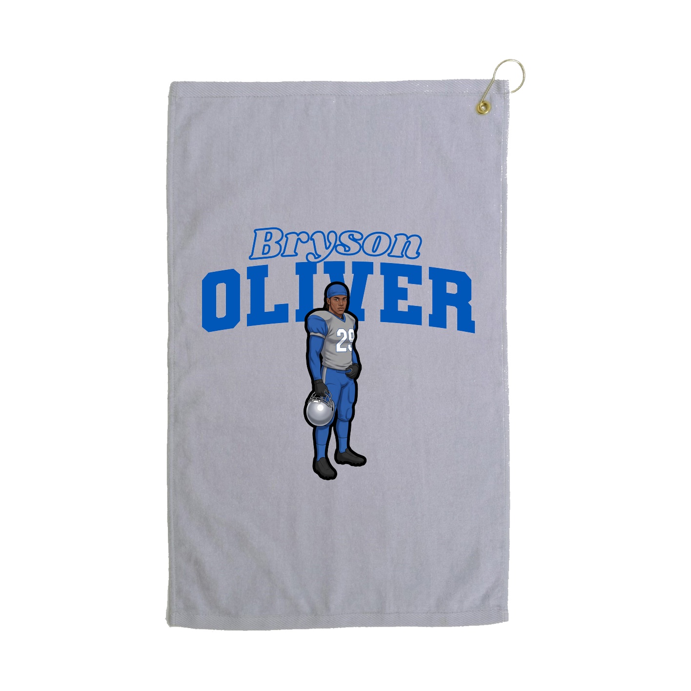 Golf Towel — Name Arch in Grey