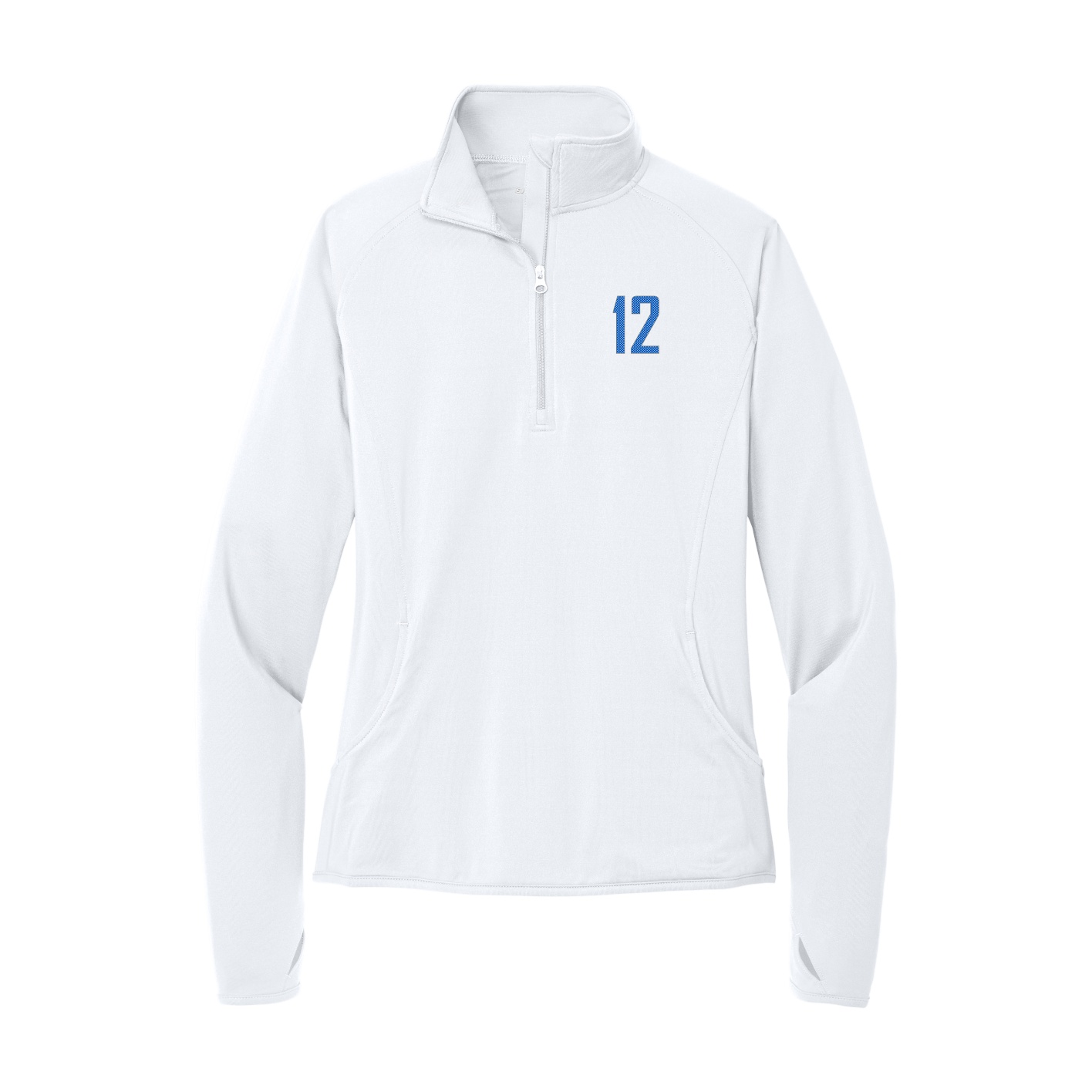 Women's Q-Zip Pullover — Front Shirsy in White