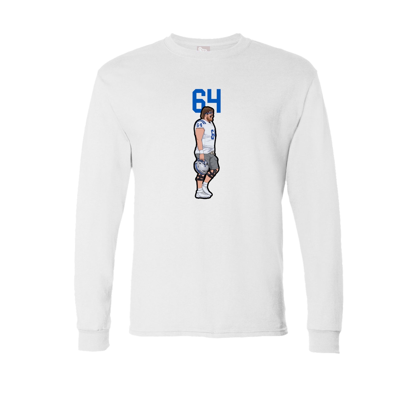 Long Sleeve Tee — Number Top in White