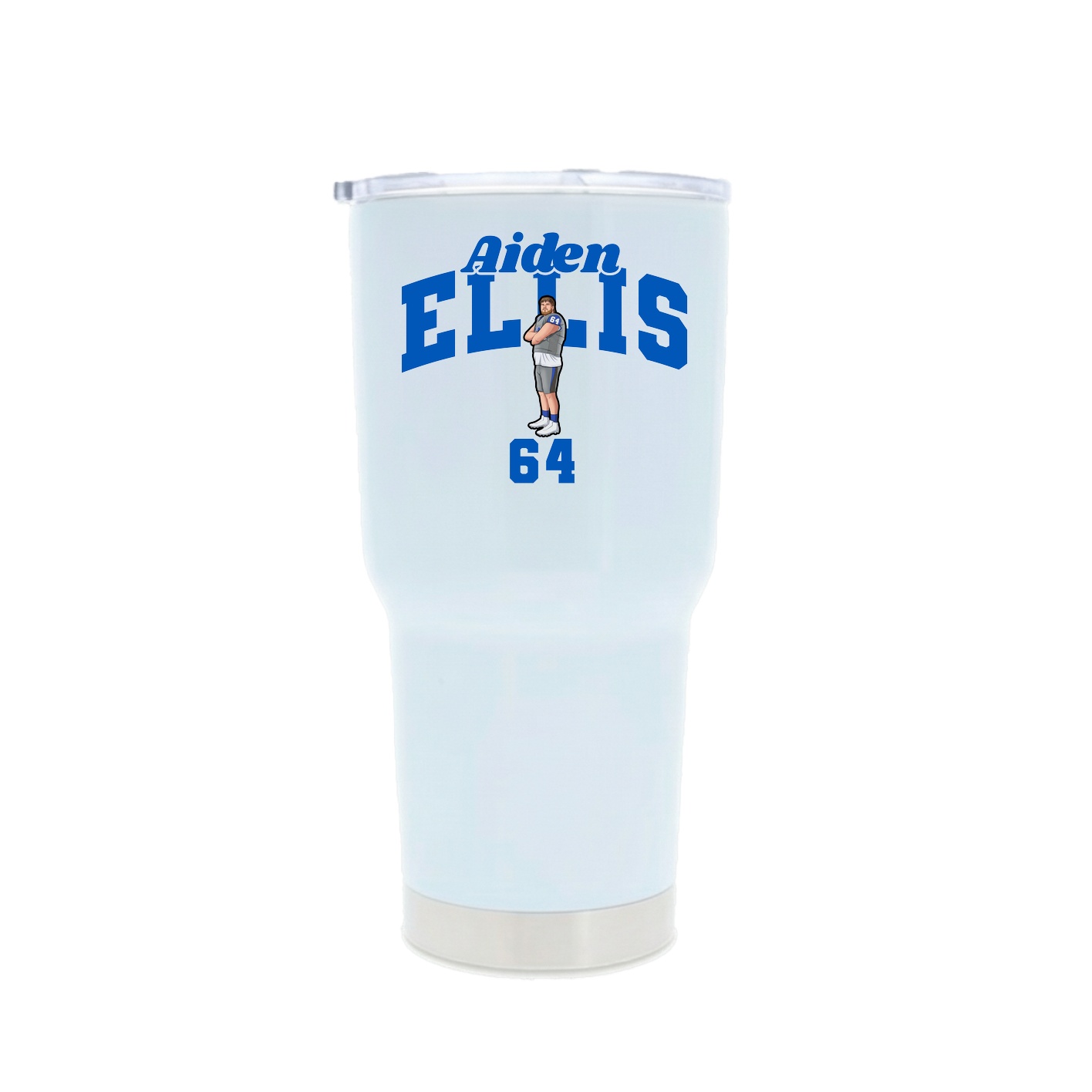 30oz Stainless Steel Tumbler — Signature Arch in White