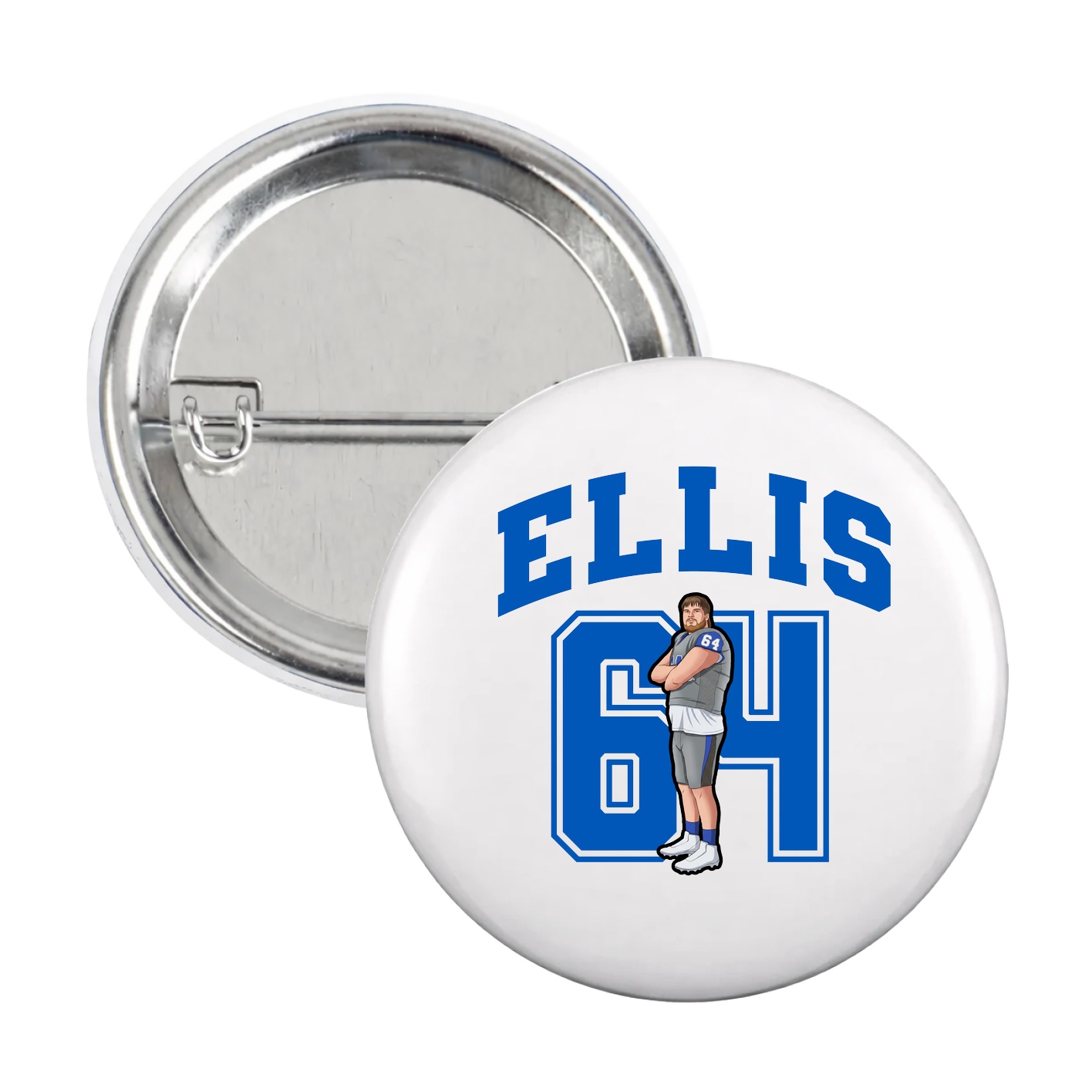 Game Day Button — Number in White