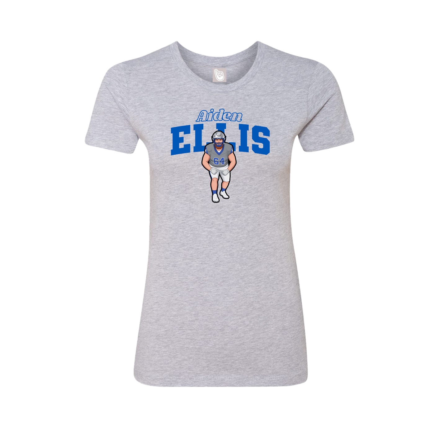 Fitted Women's Tee — Name Arch in Grey
