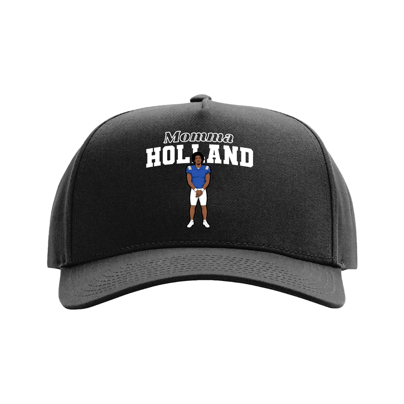 Full Fabric Five-Panel Champ Cap — Mothers Day Block in Black