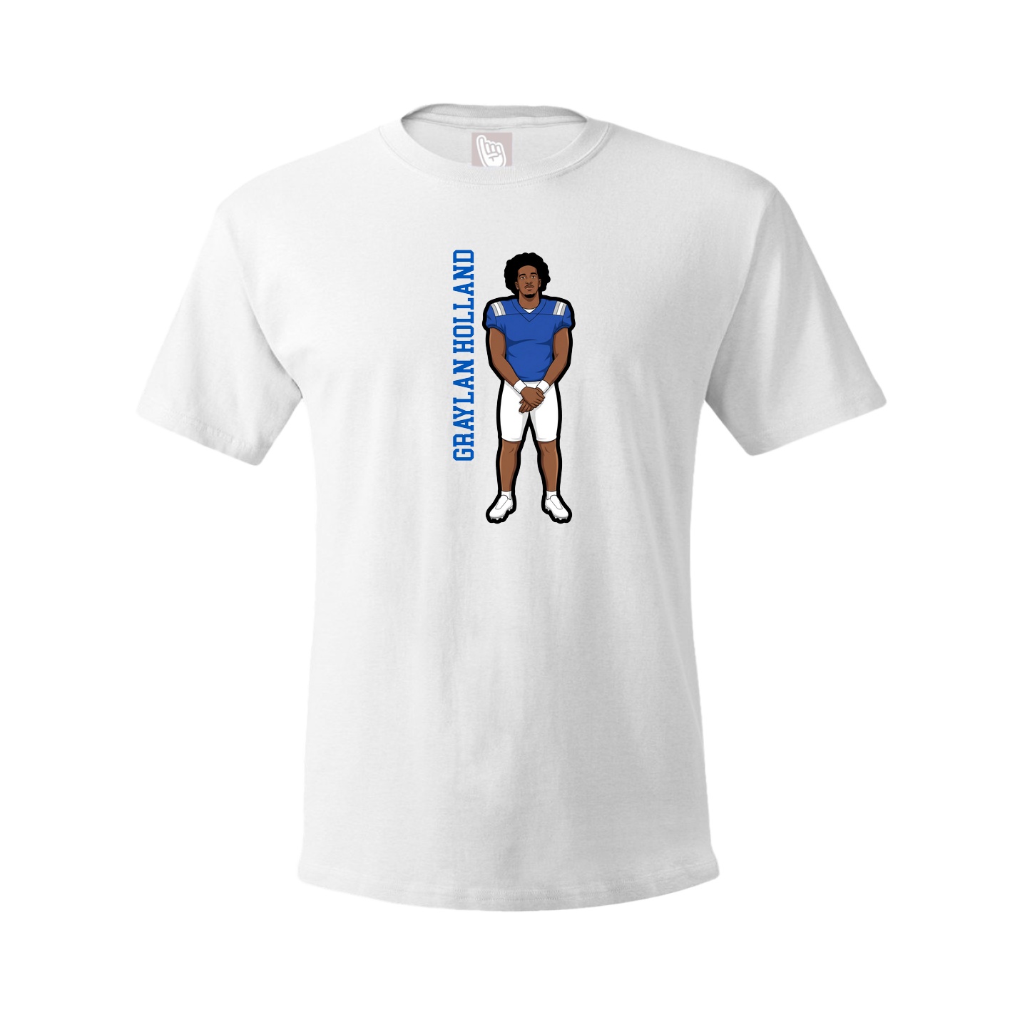 Tee — Name Vertical in White
