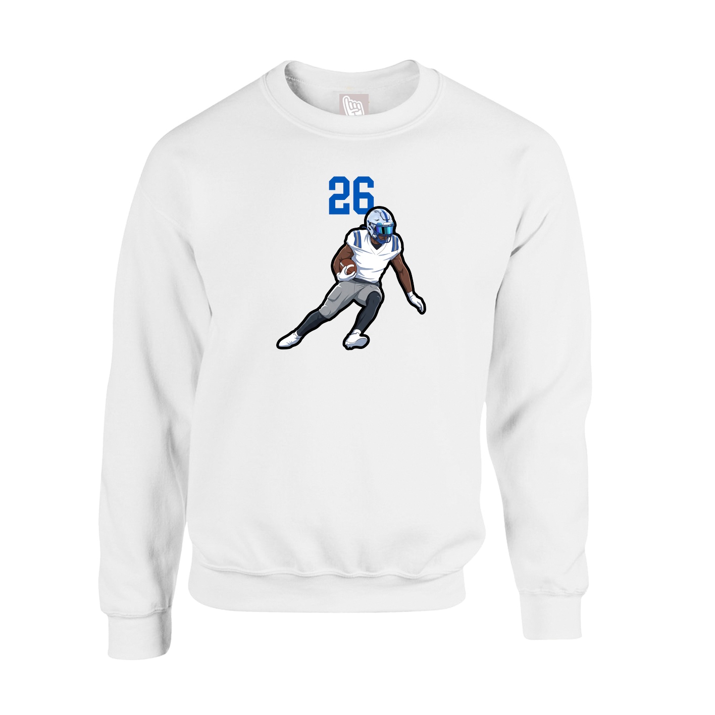 Fleece Crew — Number Top in White