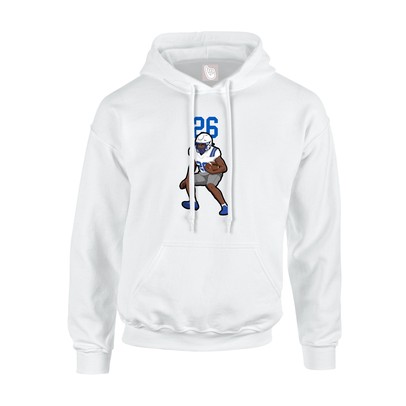Youth Hoodie — Number Top in White