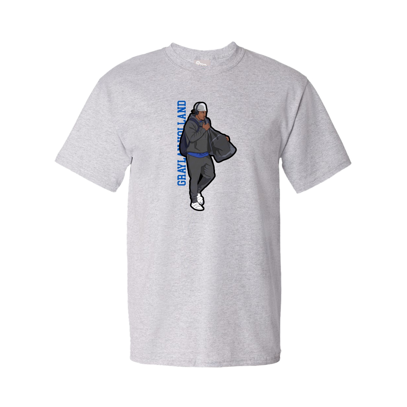 Youth Tee — Name Vertical in Grey