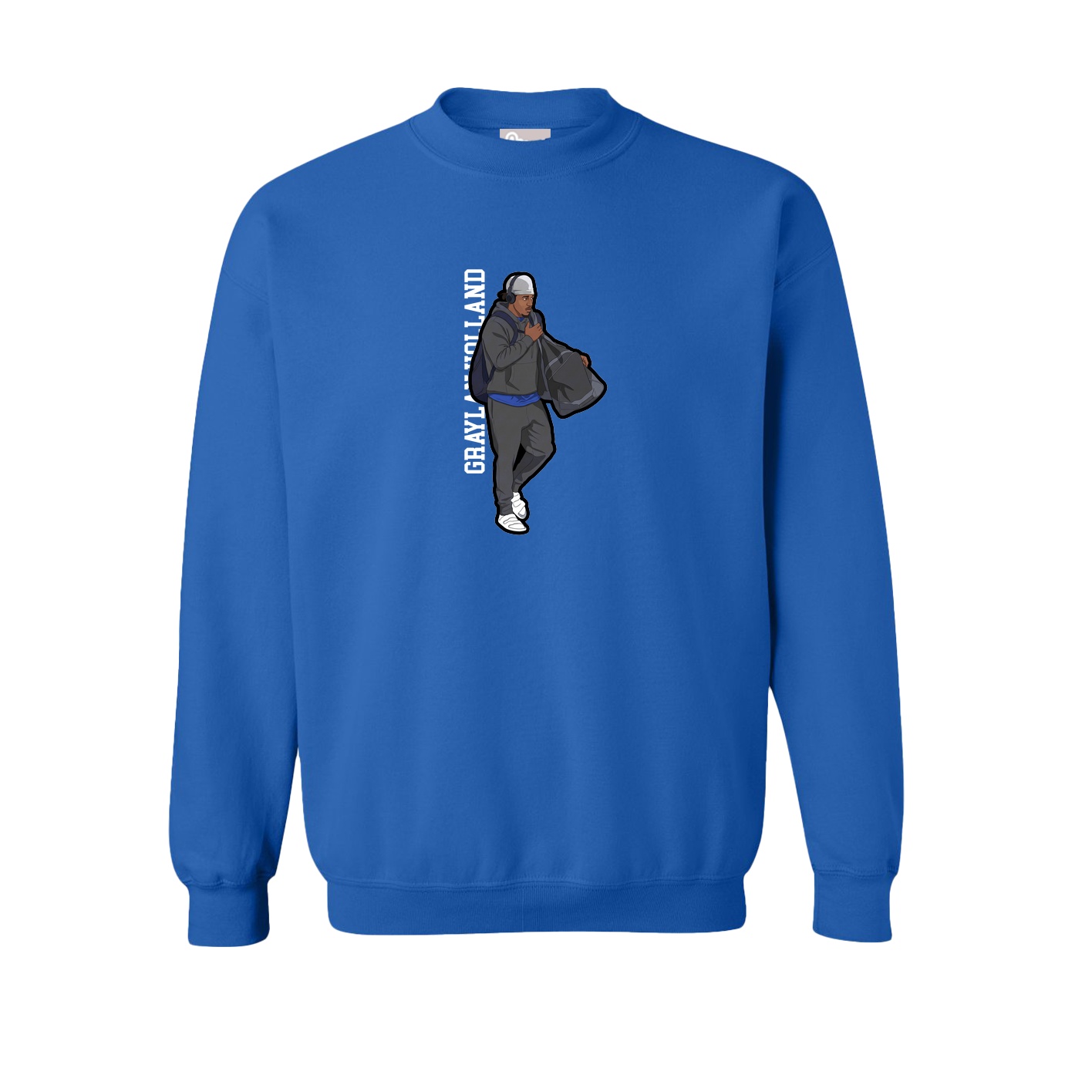 Fleece Crew — Name Vertical in Royal