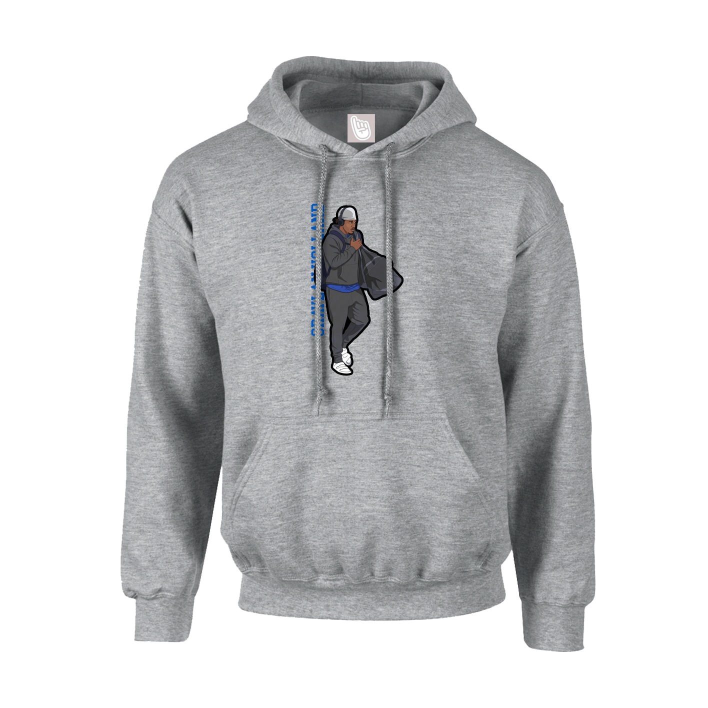 Youth Hoodie — Name Vertical in Grey
