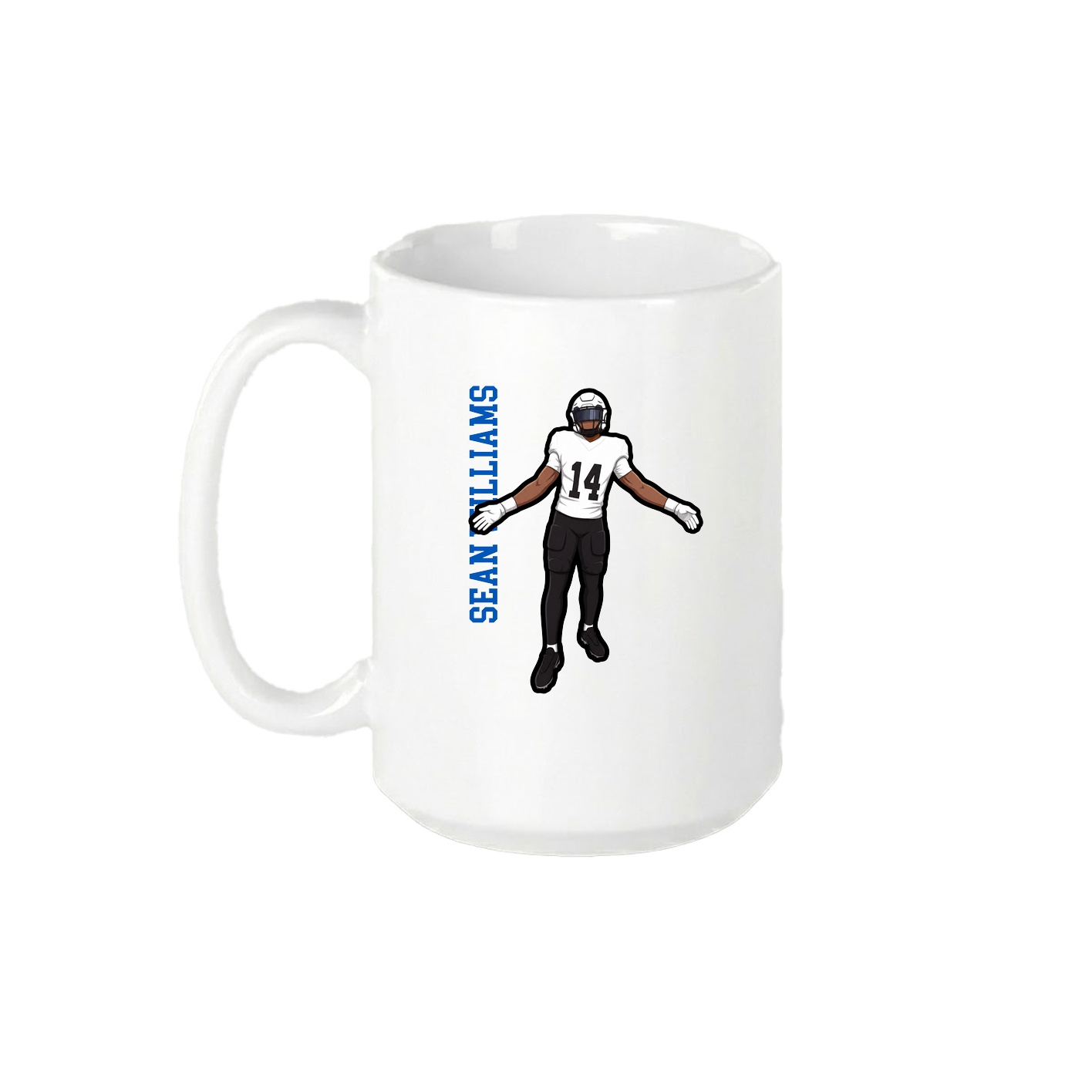 15oz Coffee Mug — Name Vertical in White