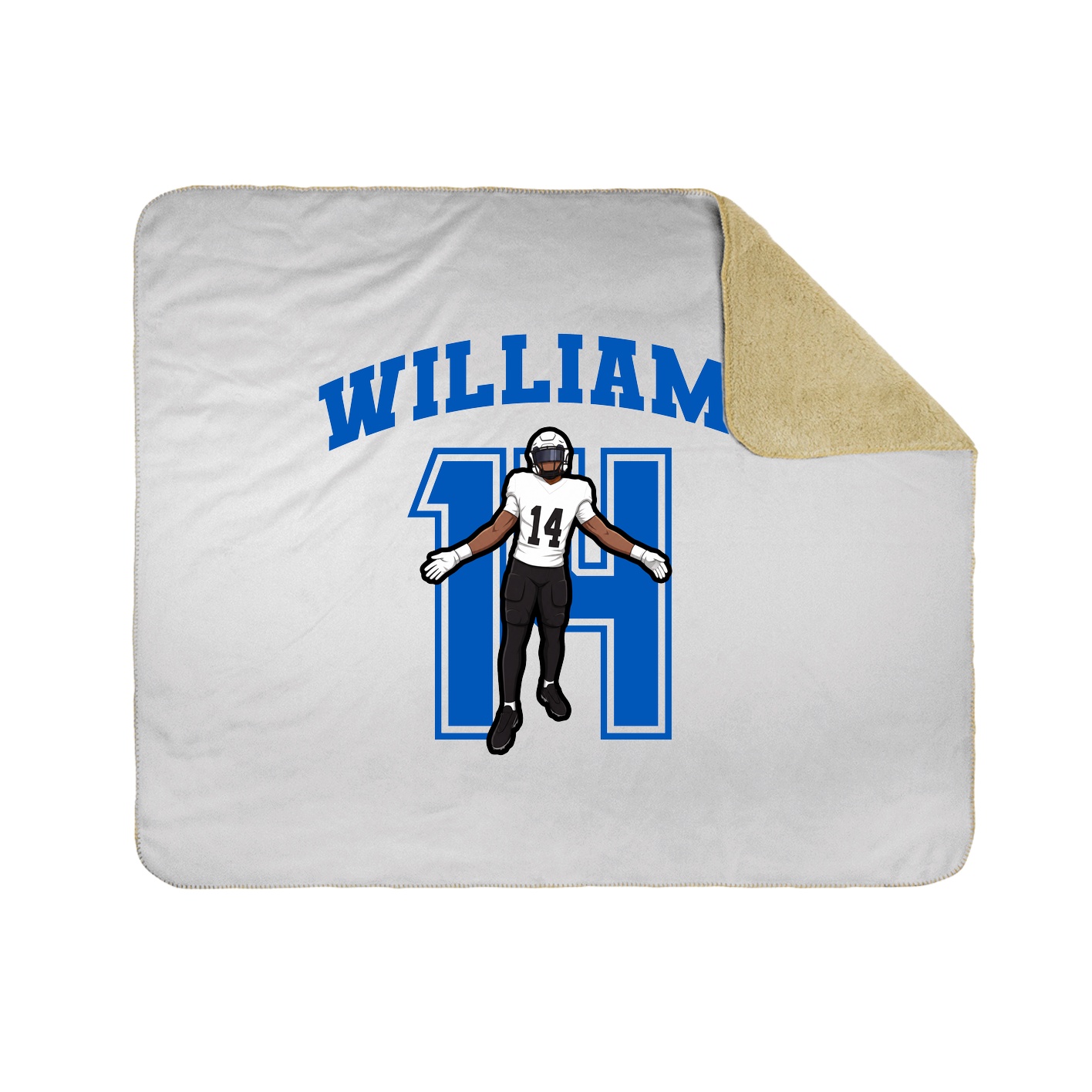 Throw Blanket — Number in White
