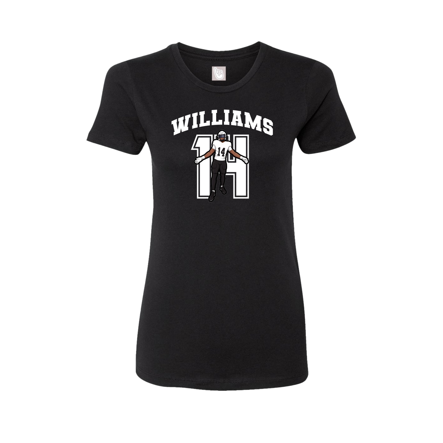 Fitted Women's Tee — Number in Black