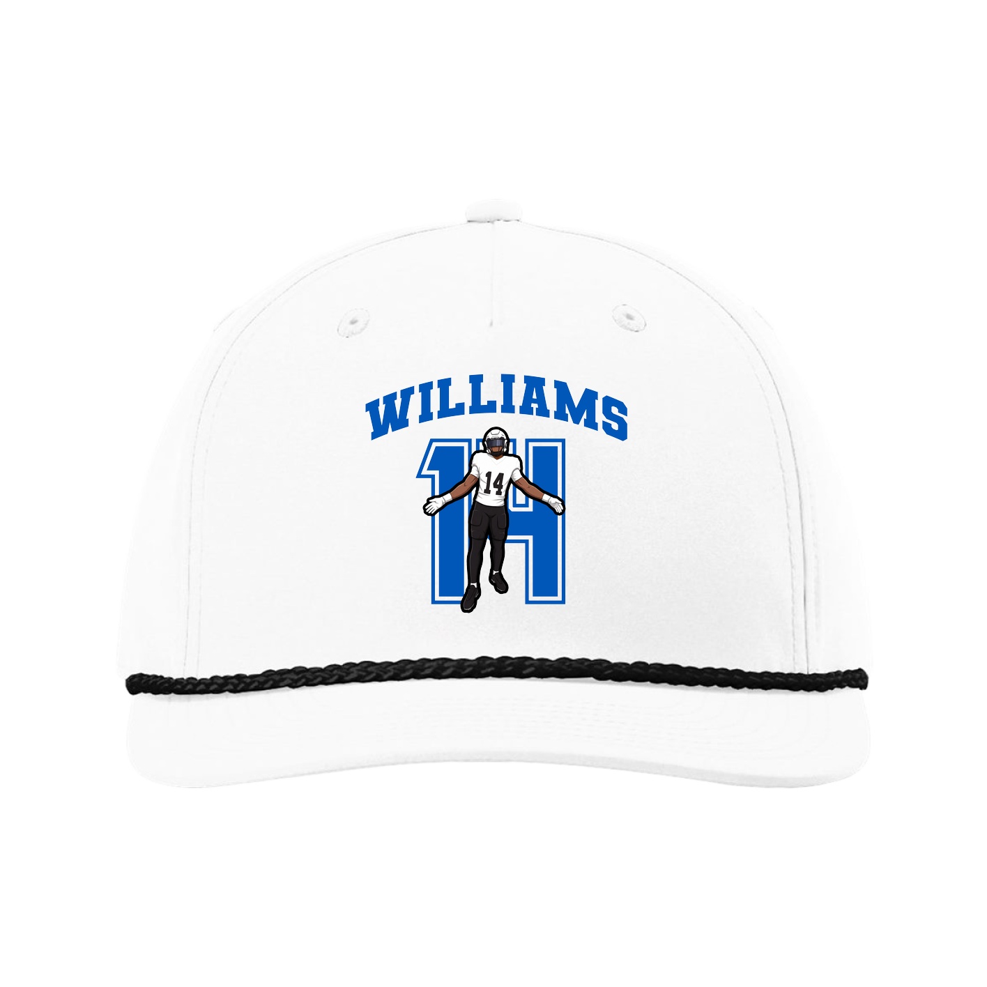Five-Panel Classic Rope Cap — Number in White