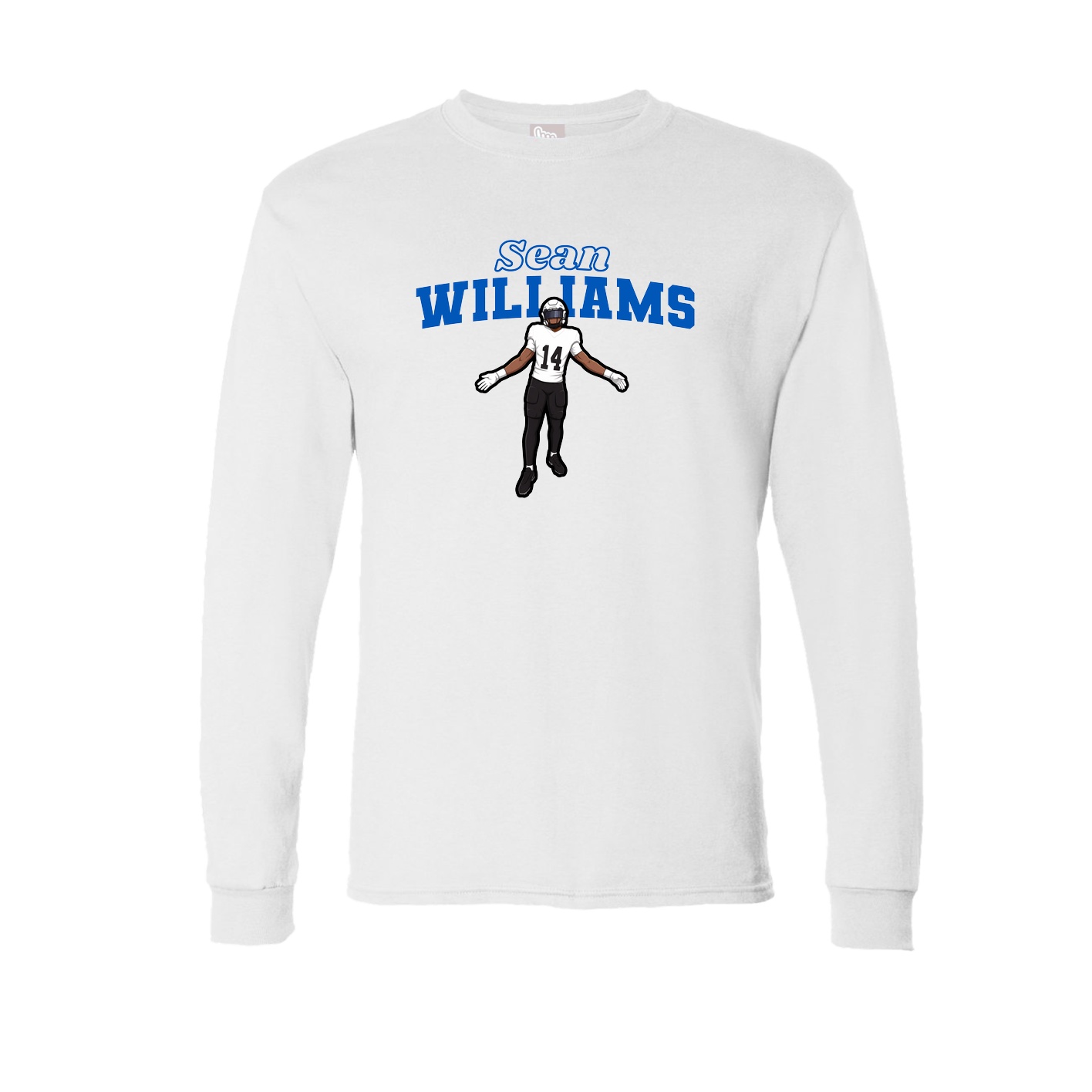 Long Sleeve Tee — Name Arch in White