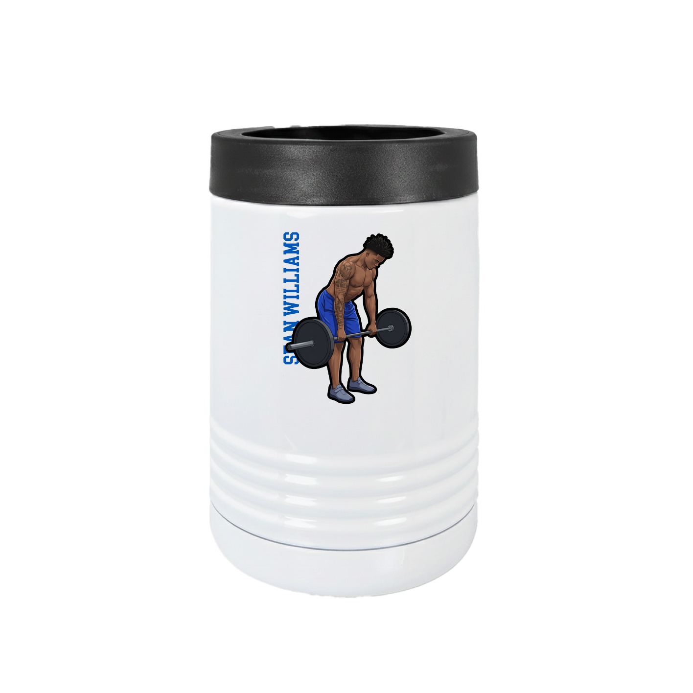 Beverage Holder — Name Vertical in White