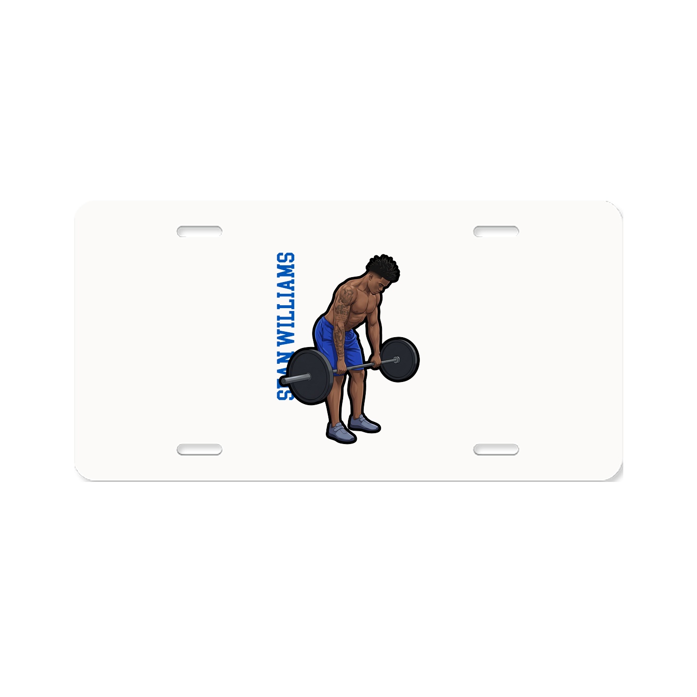 License Plate — Name Vertical in Classic