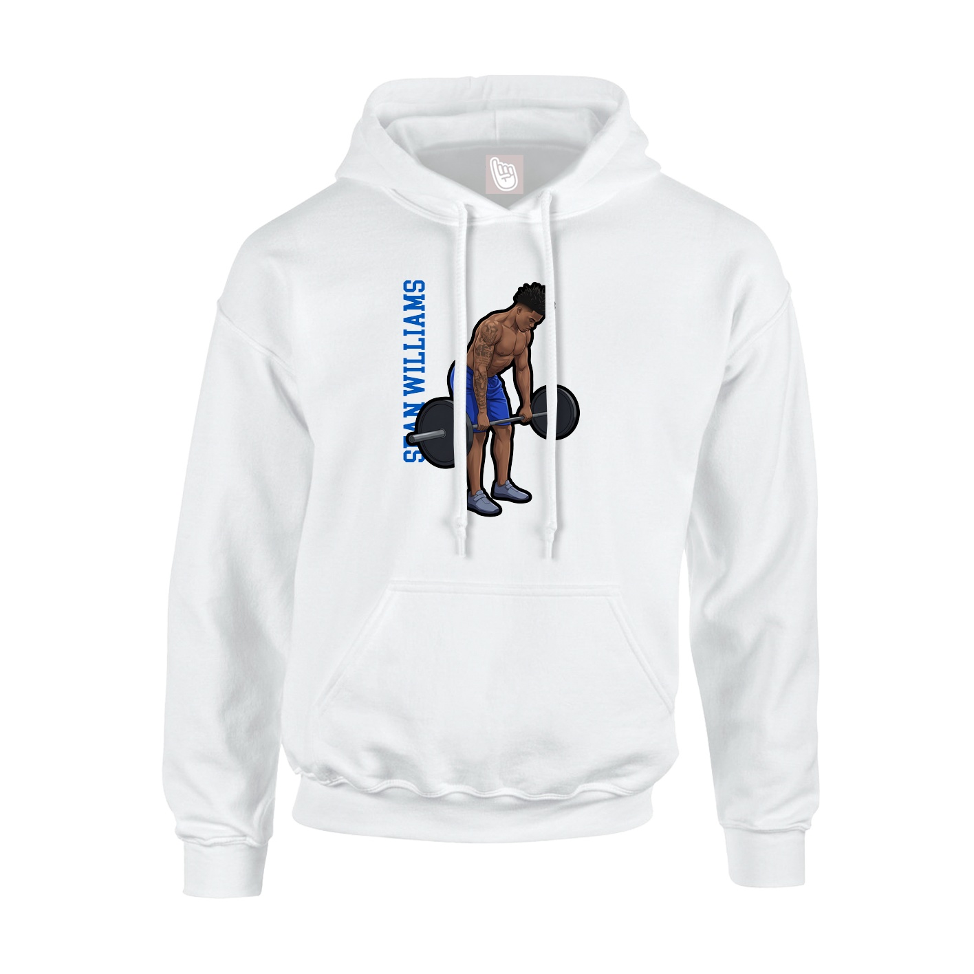 Youth Hoodie — Name Vertical in White