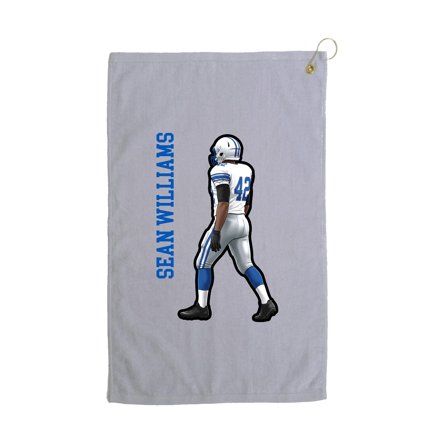 Golf Towel — Name Vertical in Grey