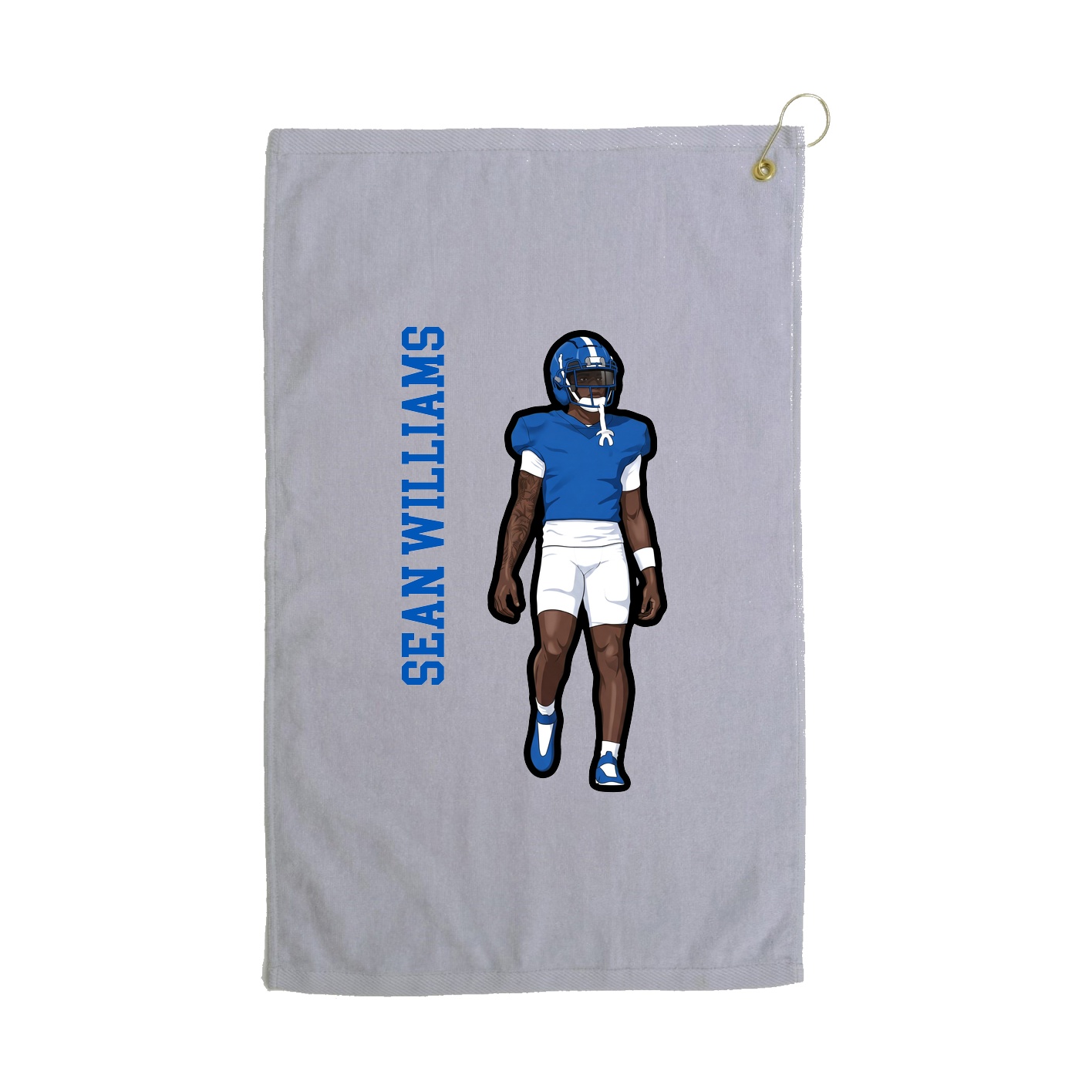 Golf Towel — Name Vertical in Grey