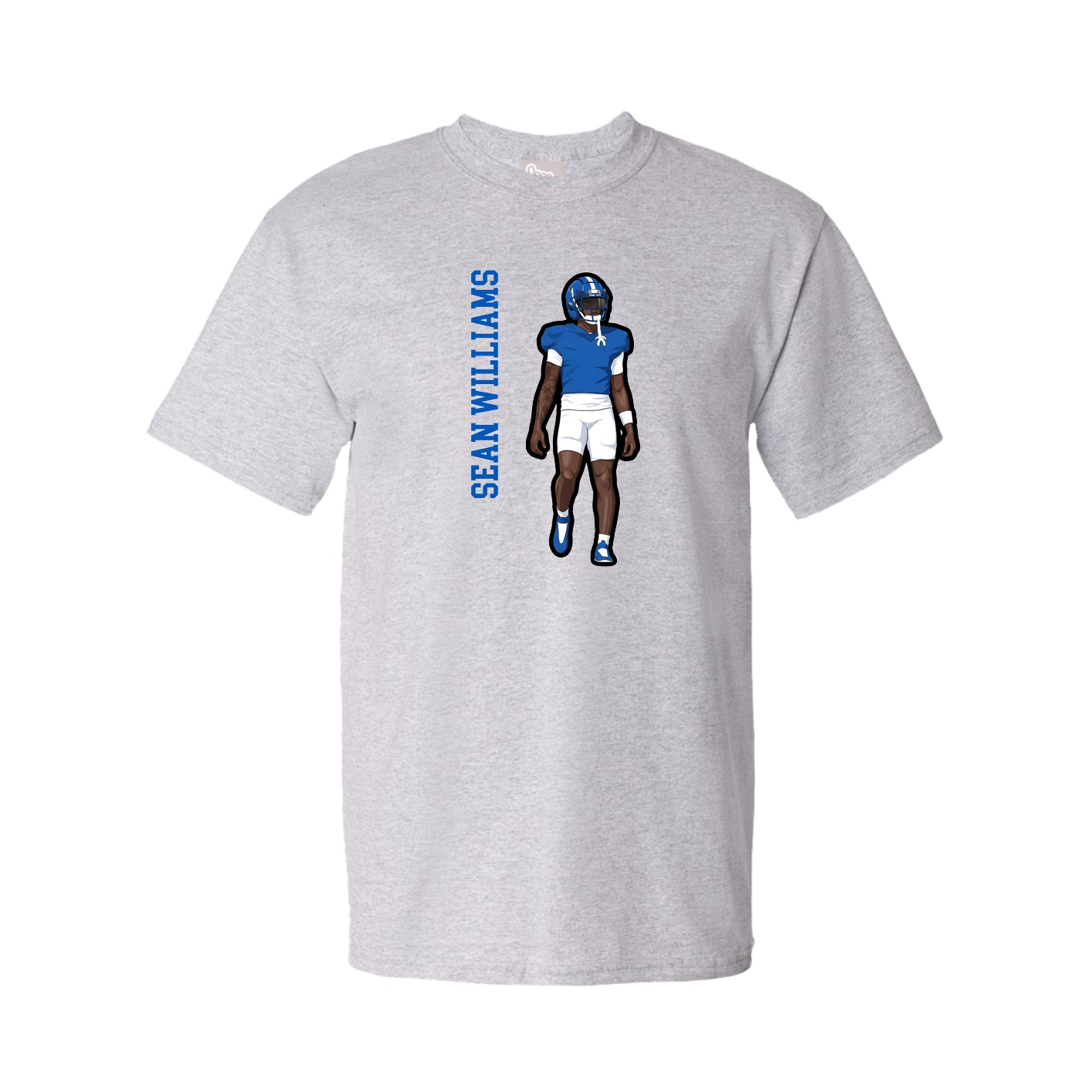 Youth Tee — Name Vertical in Grey