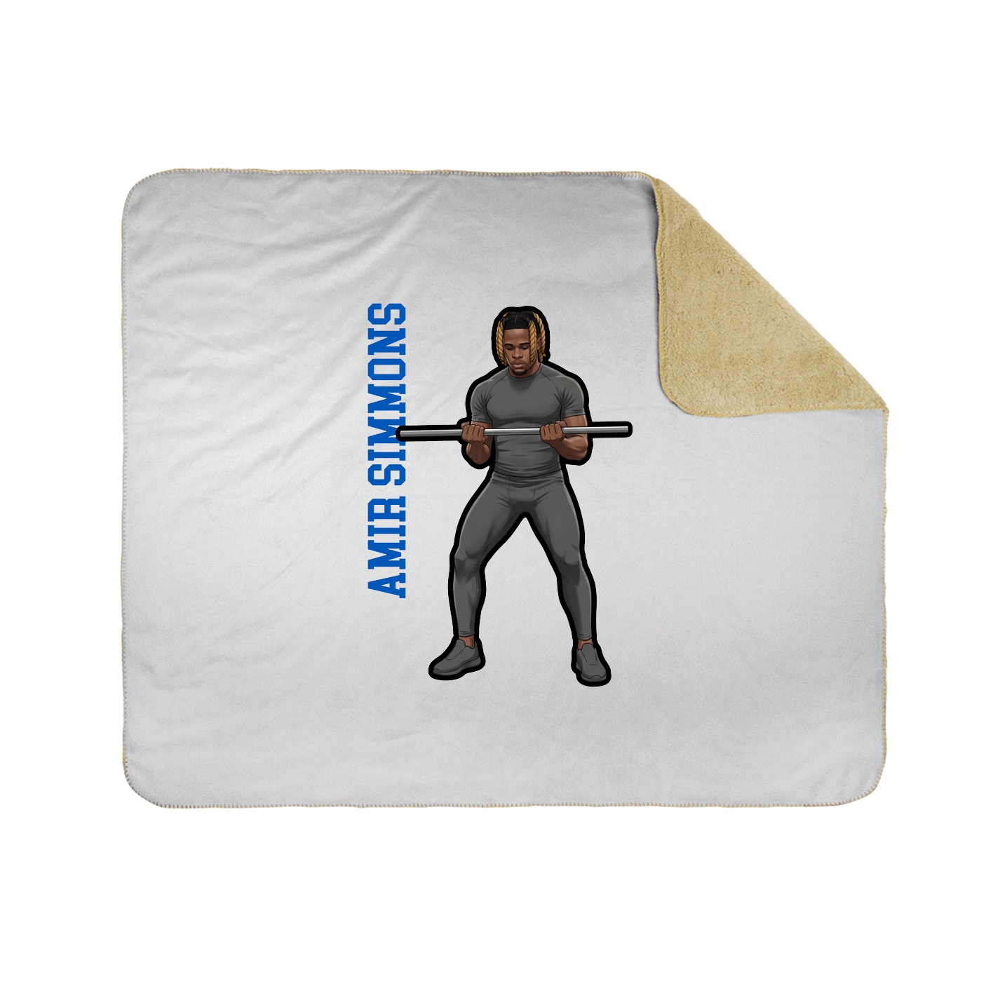 Throw Blanket — Name Vertical in White