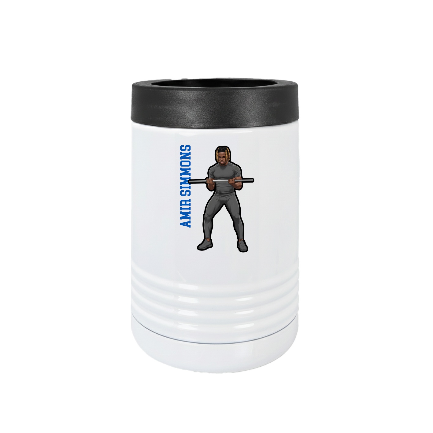 Beverage Holder — Name Vertical in White