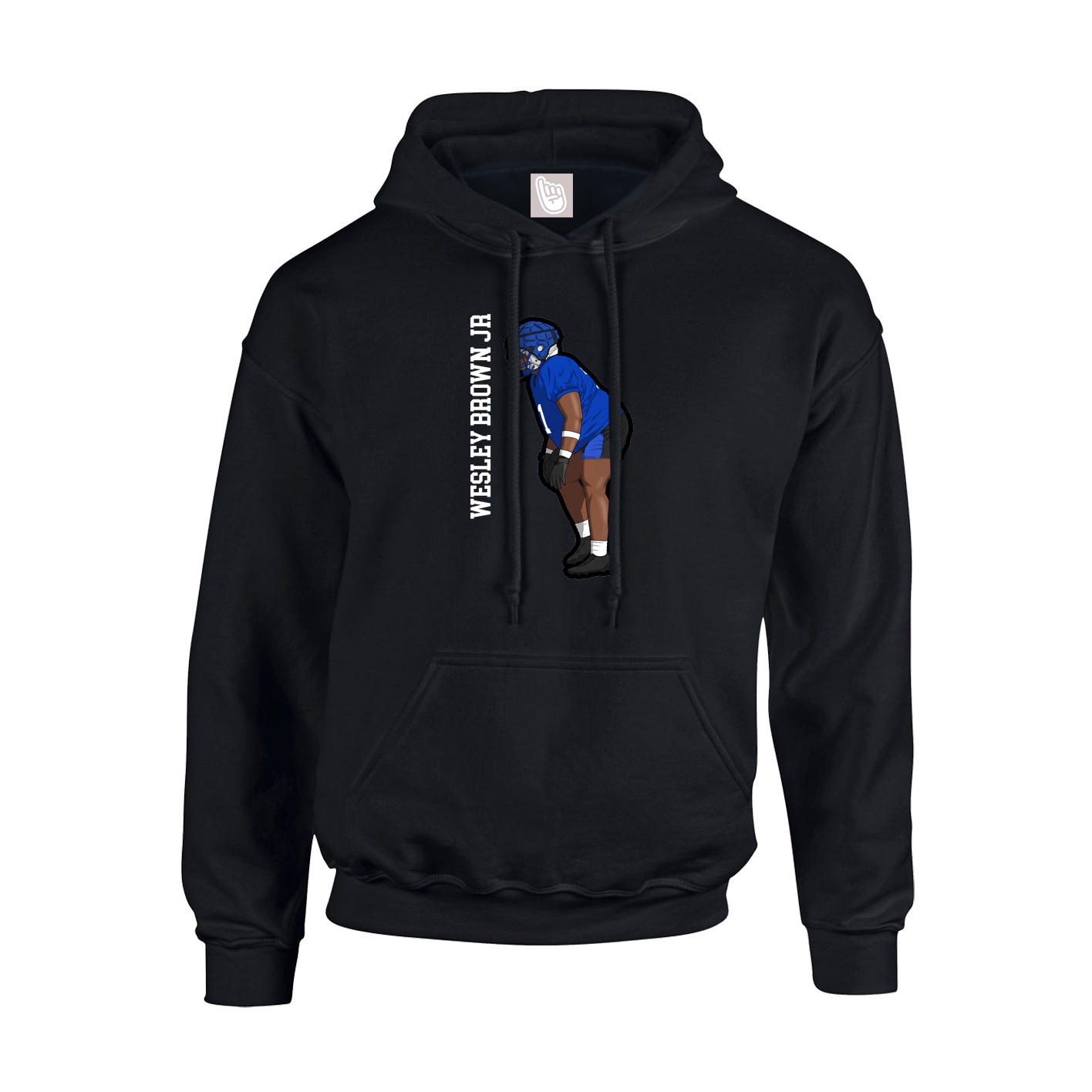 Youth Hoodie — Name Vertical in Black