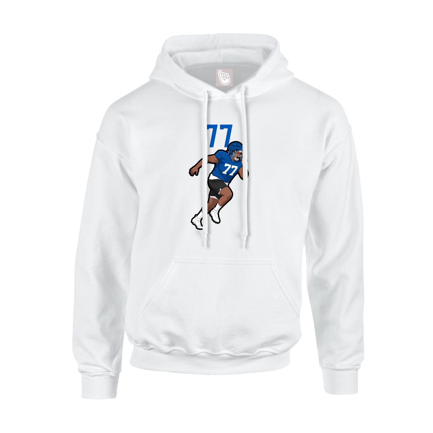 Youth Hoodie — Number Top in White