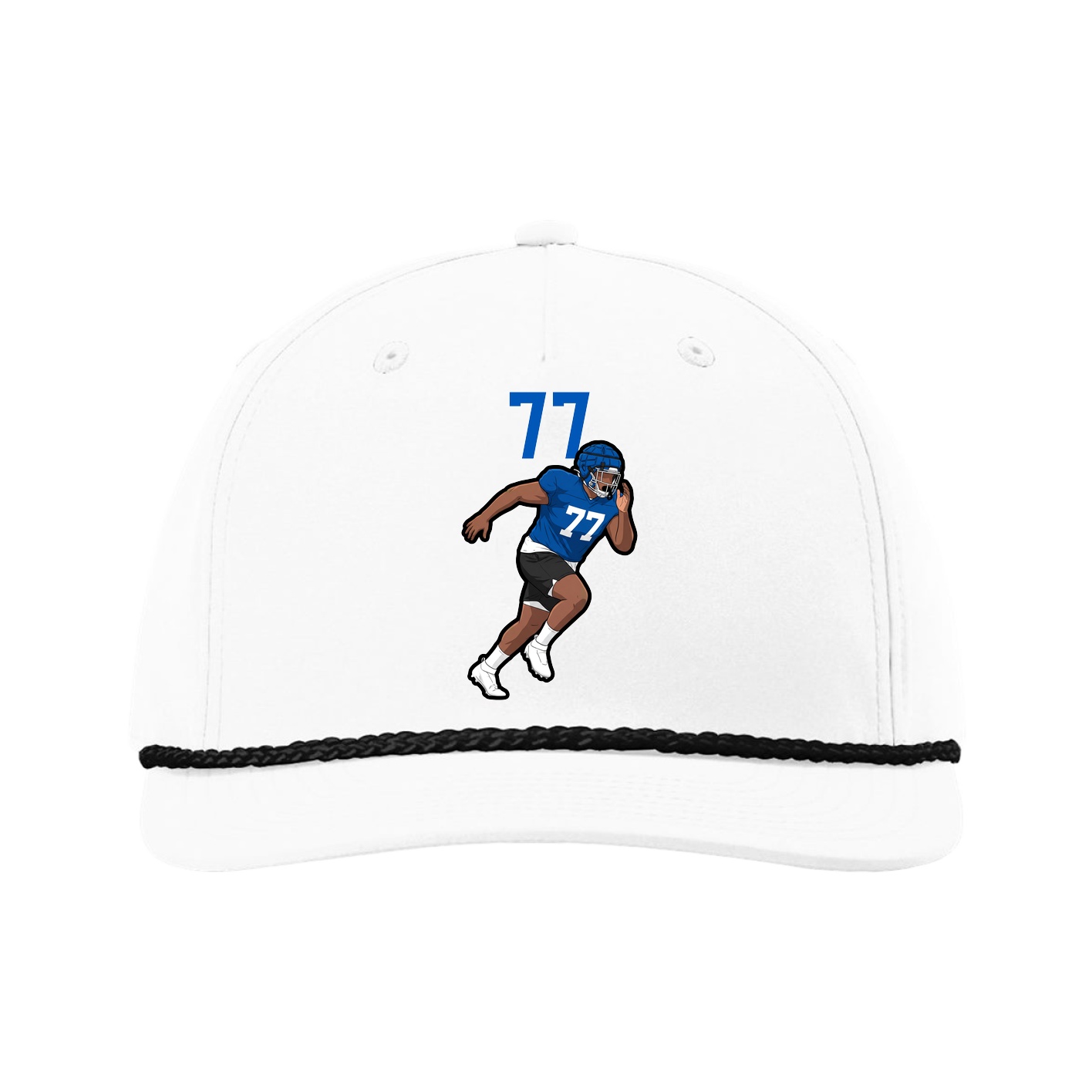 Five-Panel Classic Rope Cap — Number Top in White