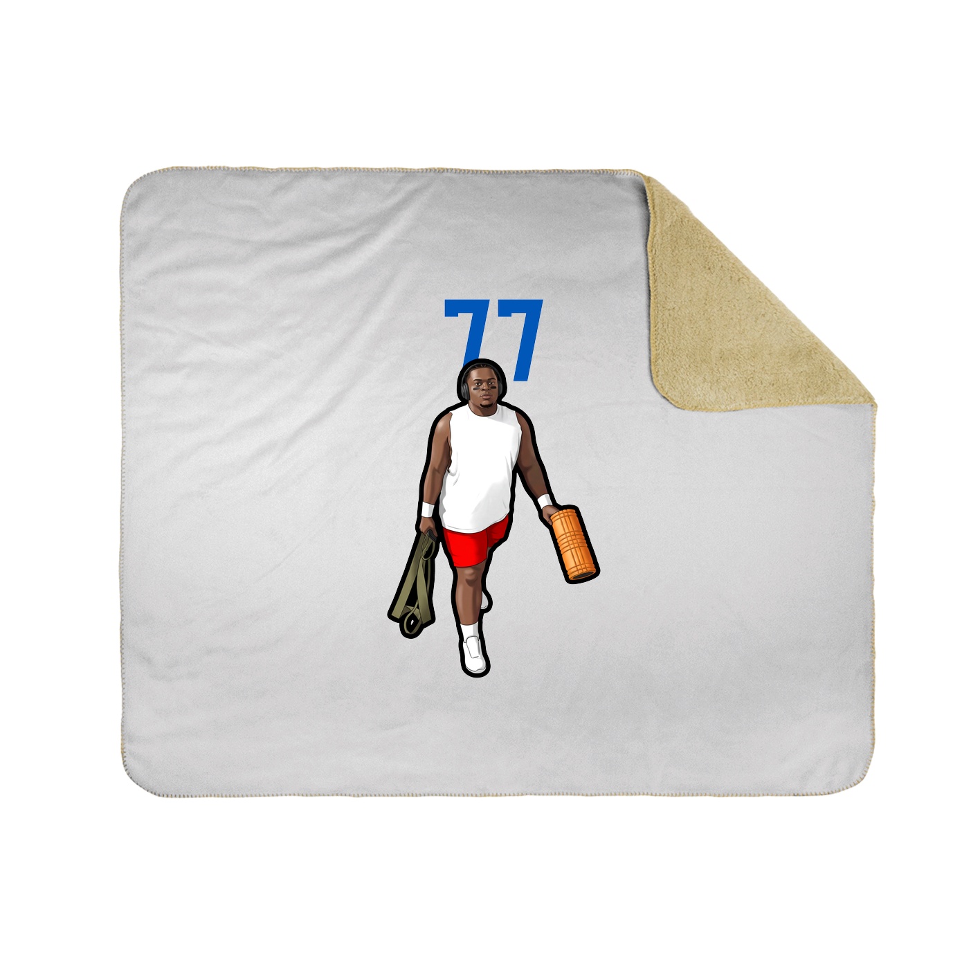 Throw Blanket — Number Top in White