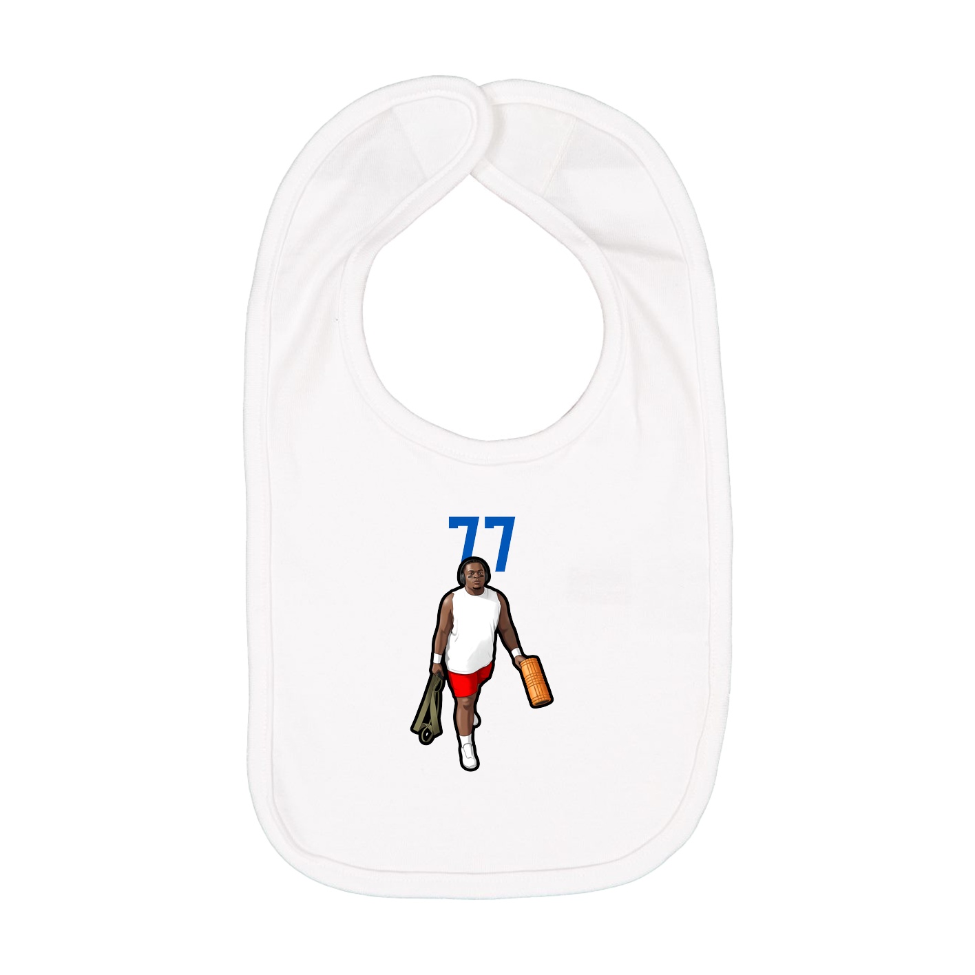 Infant Bib — Number Top in White