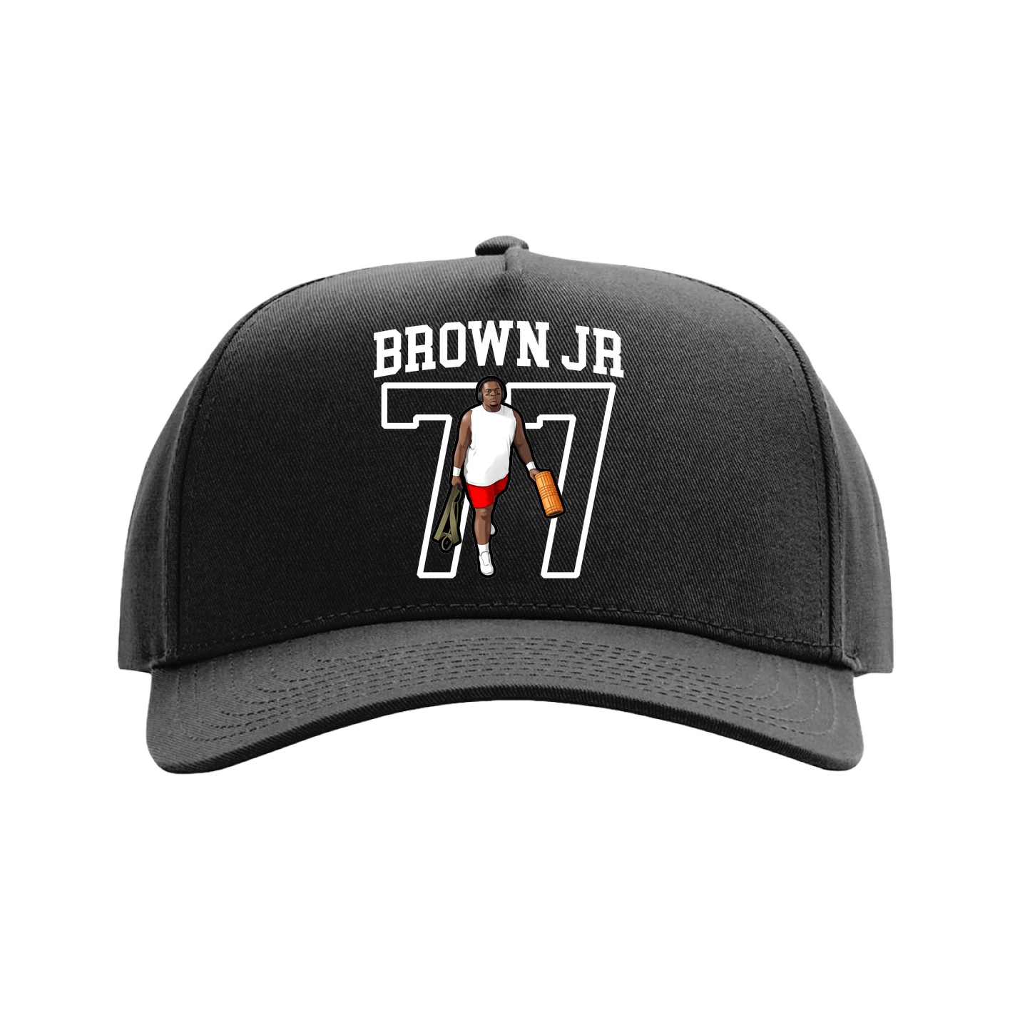 Full Fabric Five-Panel Champ Cap — Shirsey in Black
