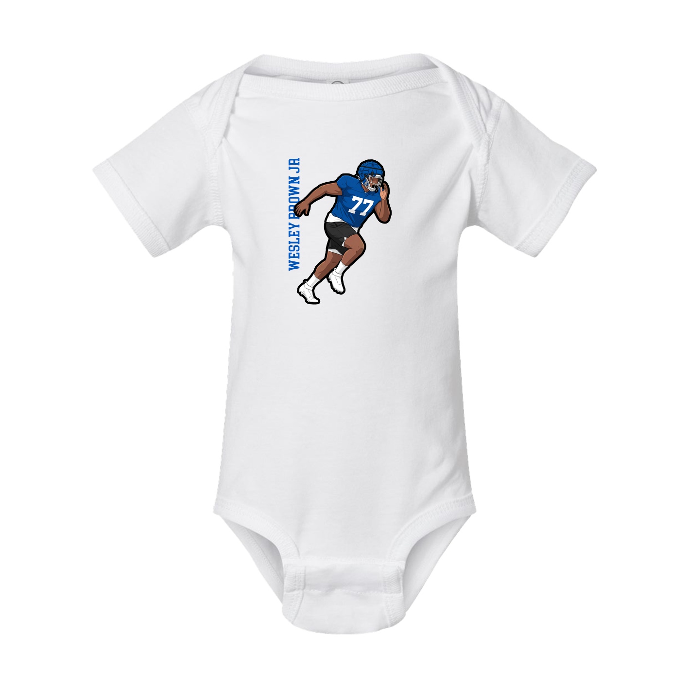 Baby Onesie — Name Vertical in White