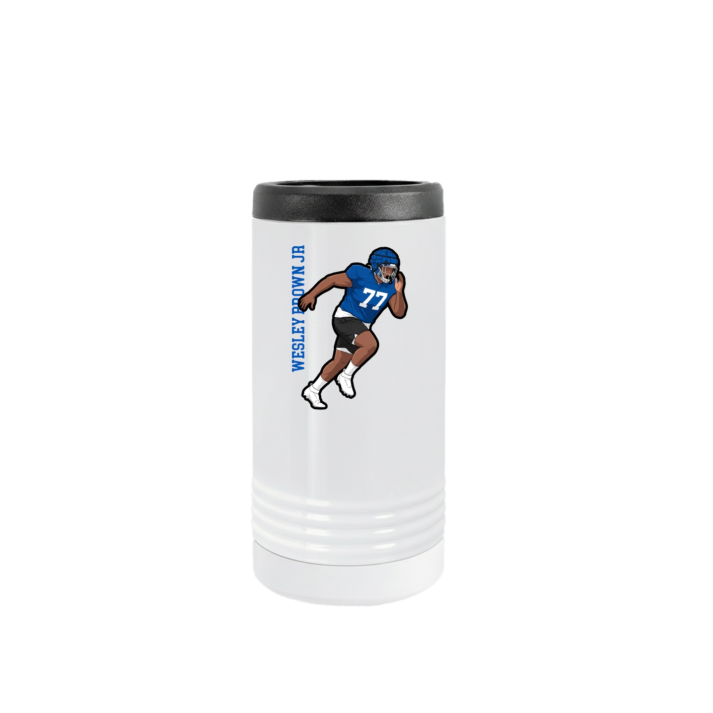 Slim Beverage Holder — Name Vertical in White