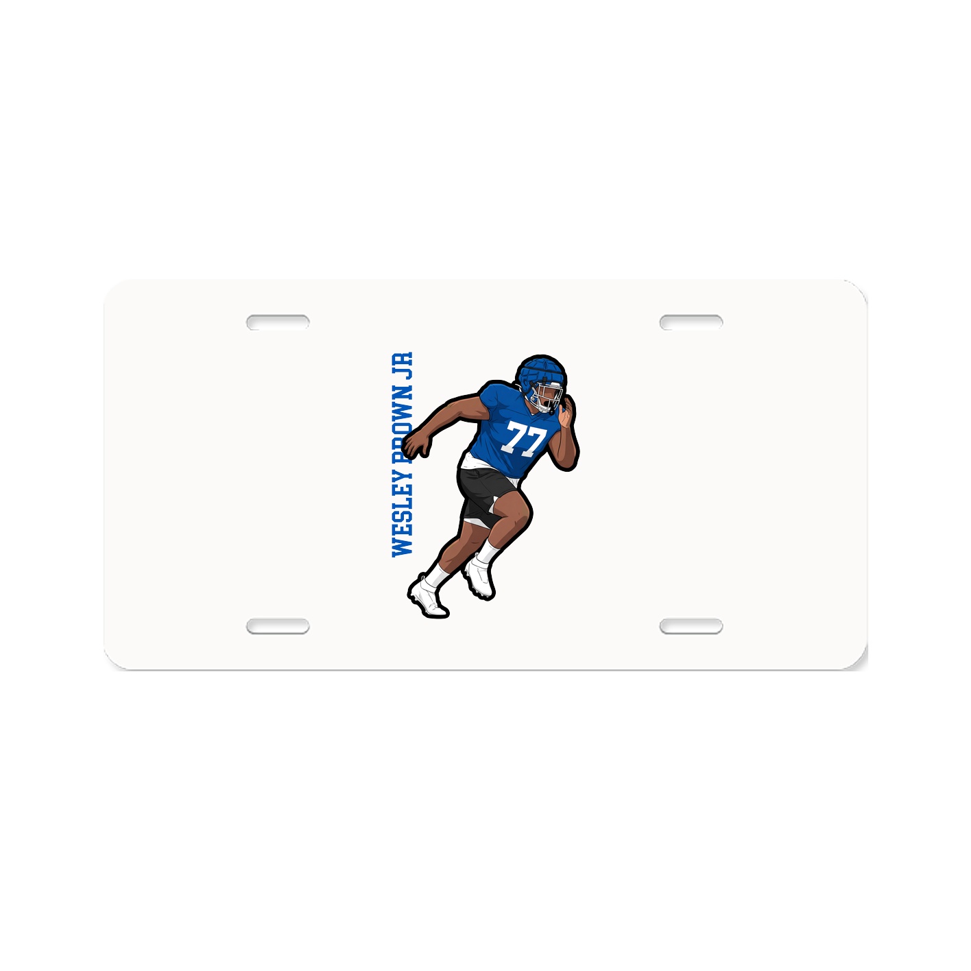 License Plate — Name Vertical in Classic