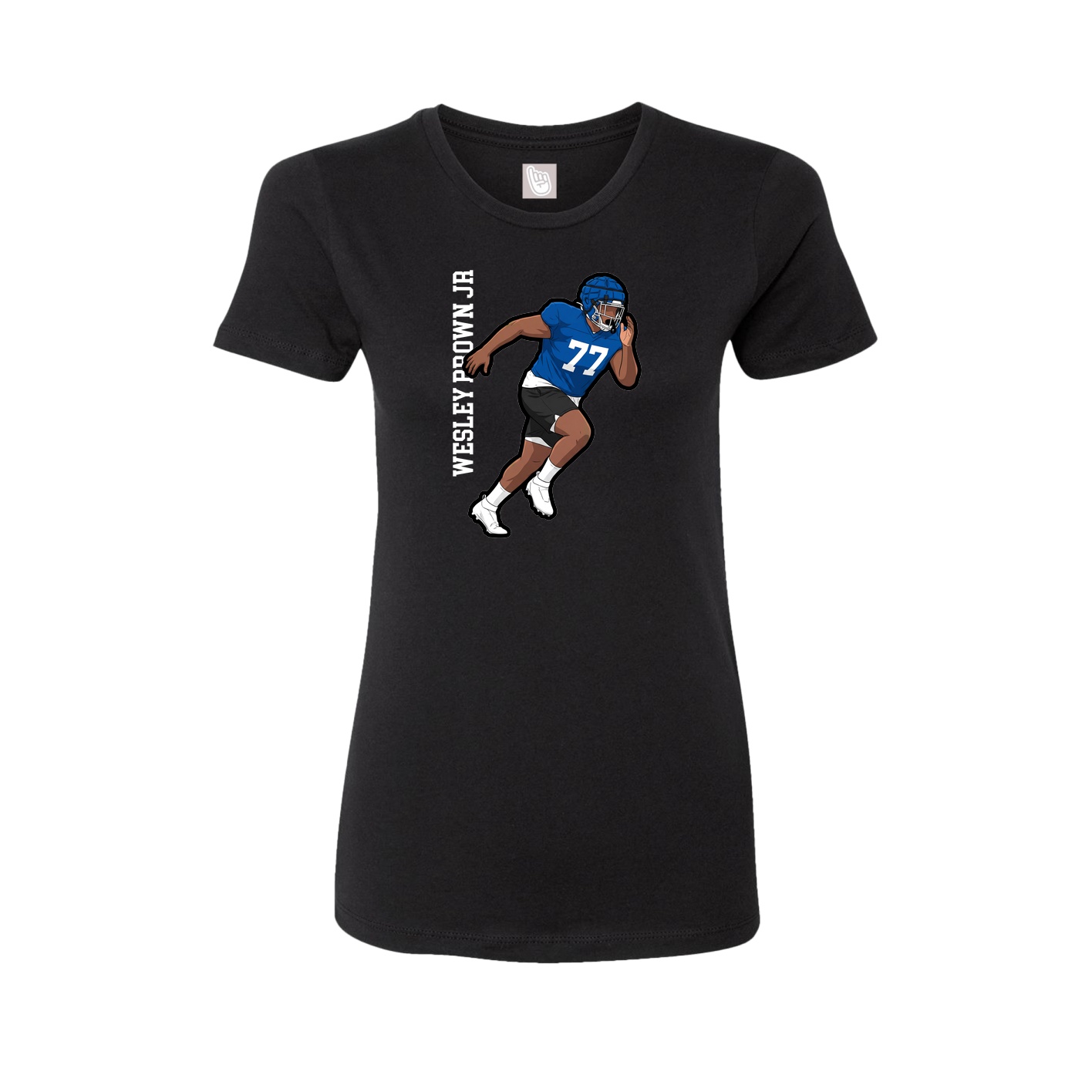 Fitted Women's Tee — Name Vertical in Black