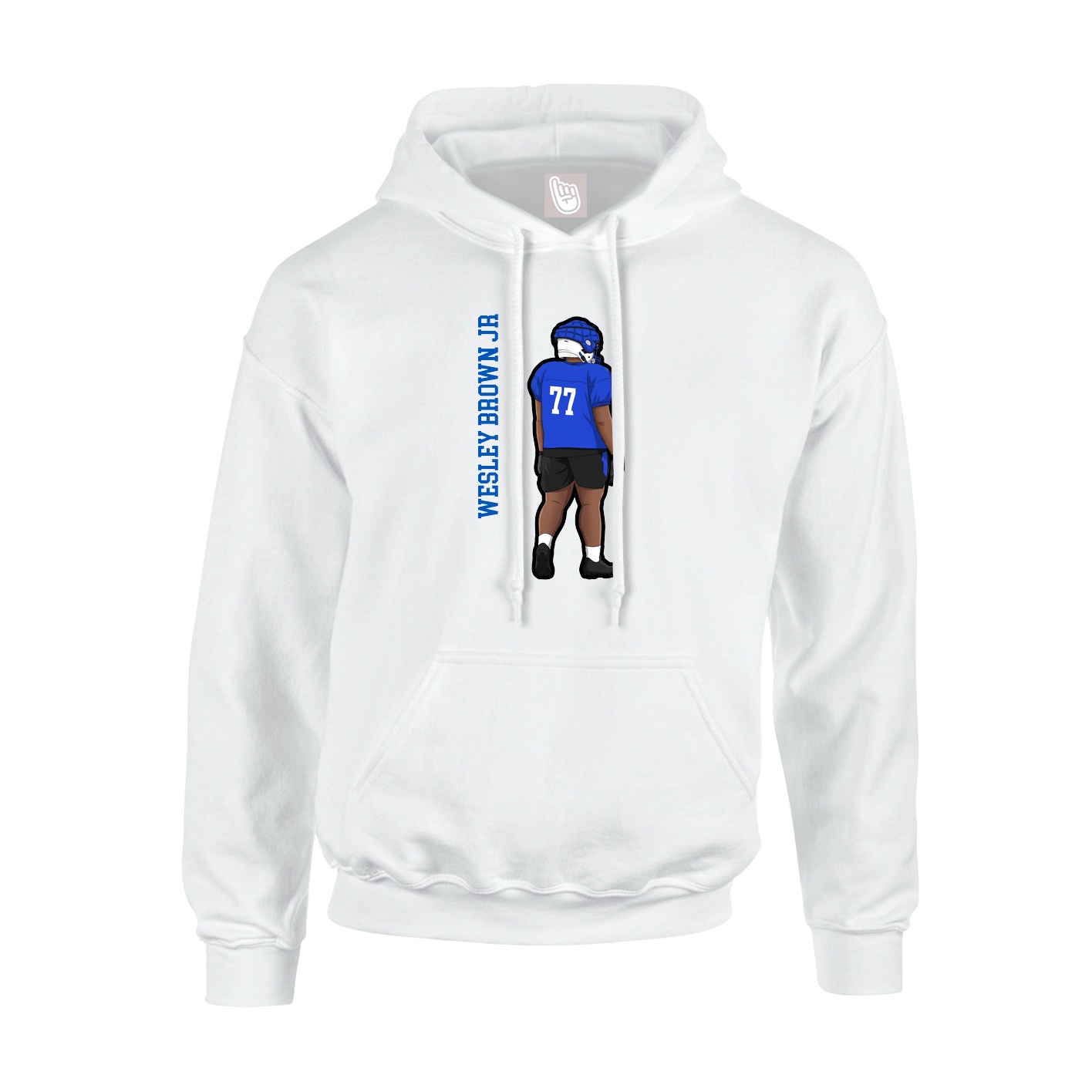 Youth Hoodie — Name Vertical in White