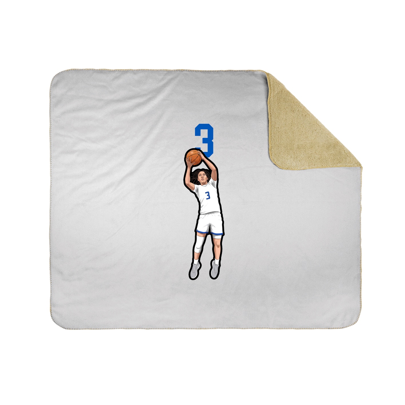 Throw Blanket — Number Top in White