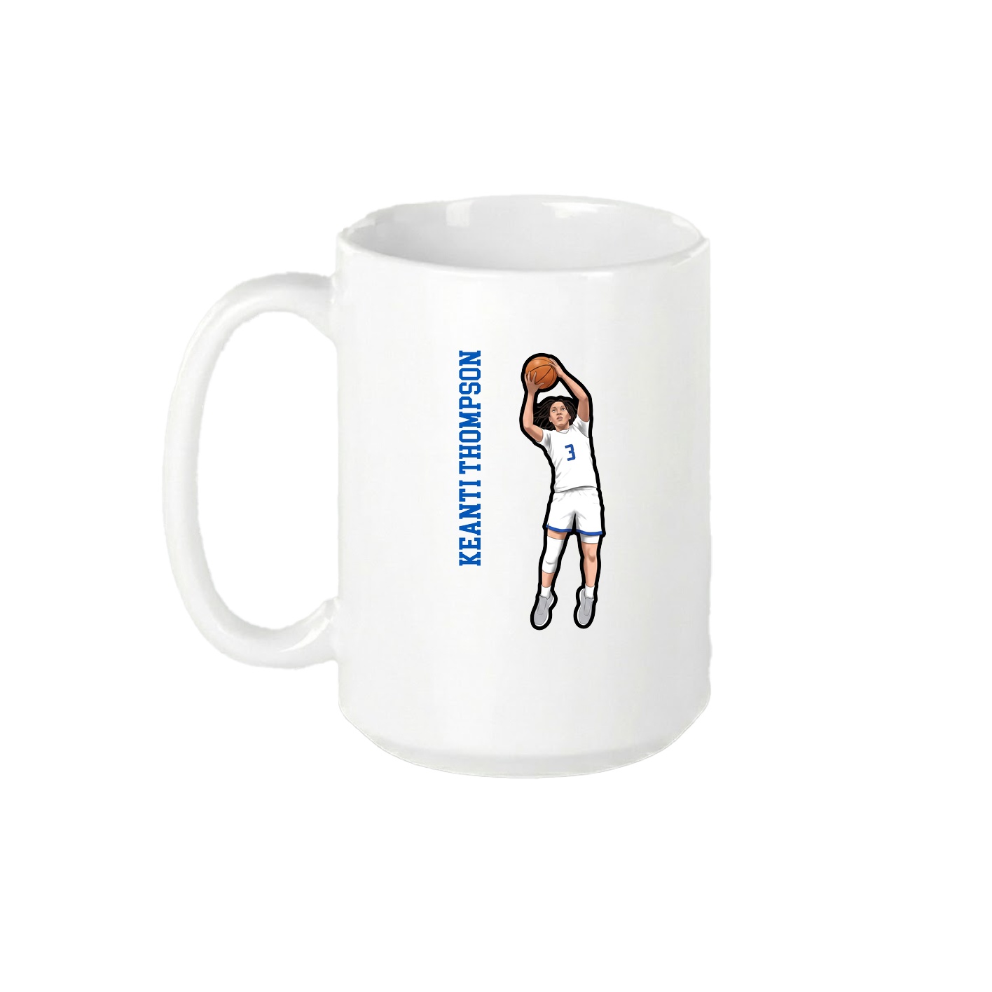 15oz Coffee Mug — Name Vertical in White
