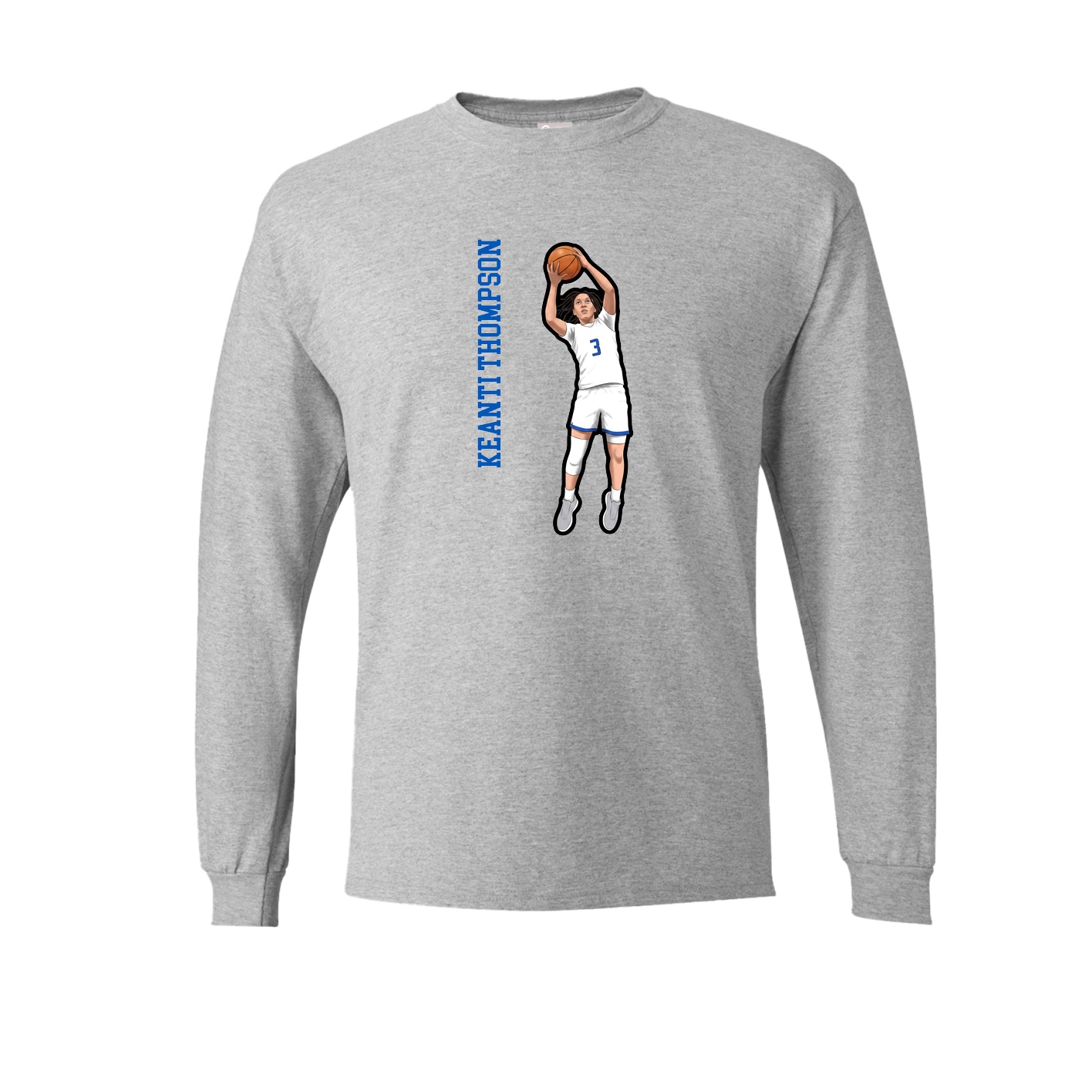 Long Sleeve Tee — Name Vertical in Grey