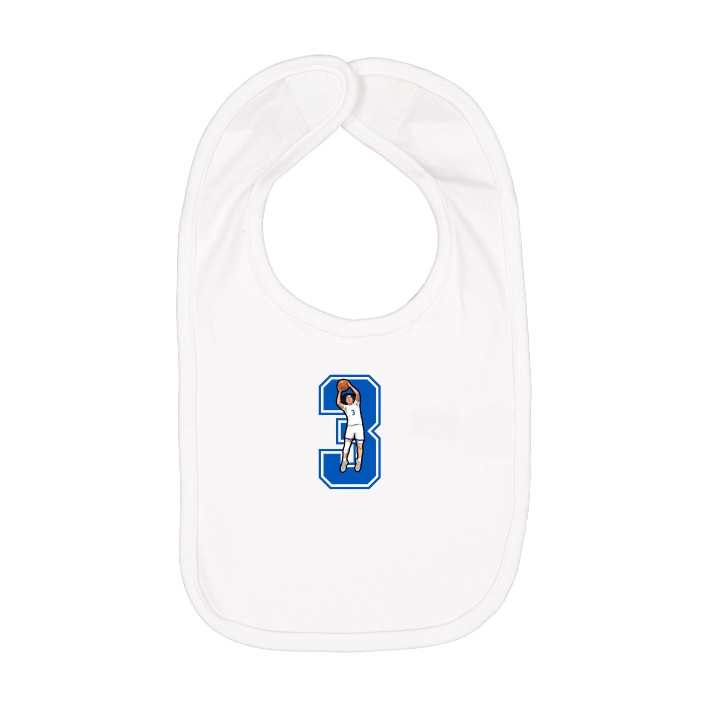 Infant Bib — Number in White