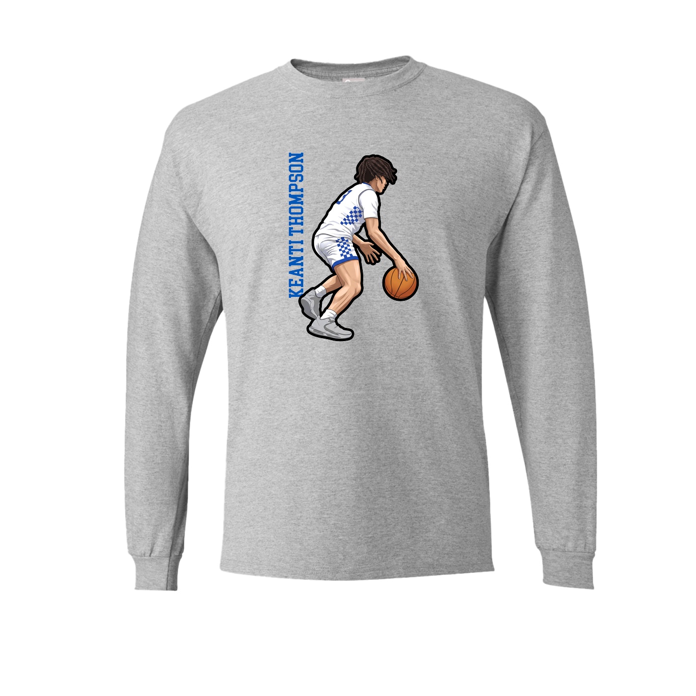 Long Sleeve Tee — Name Vertical in Grey